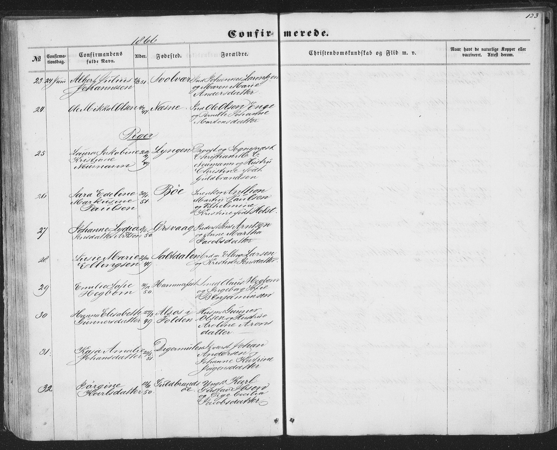 Ministerialprotokoller, klokkerbøker og fødselsregistre - Nordland, AV/SAT-A-1459/874/L1073: Parish register (copy) no. 874C02, 1860-1870, p. 123
