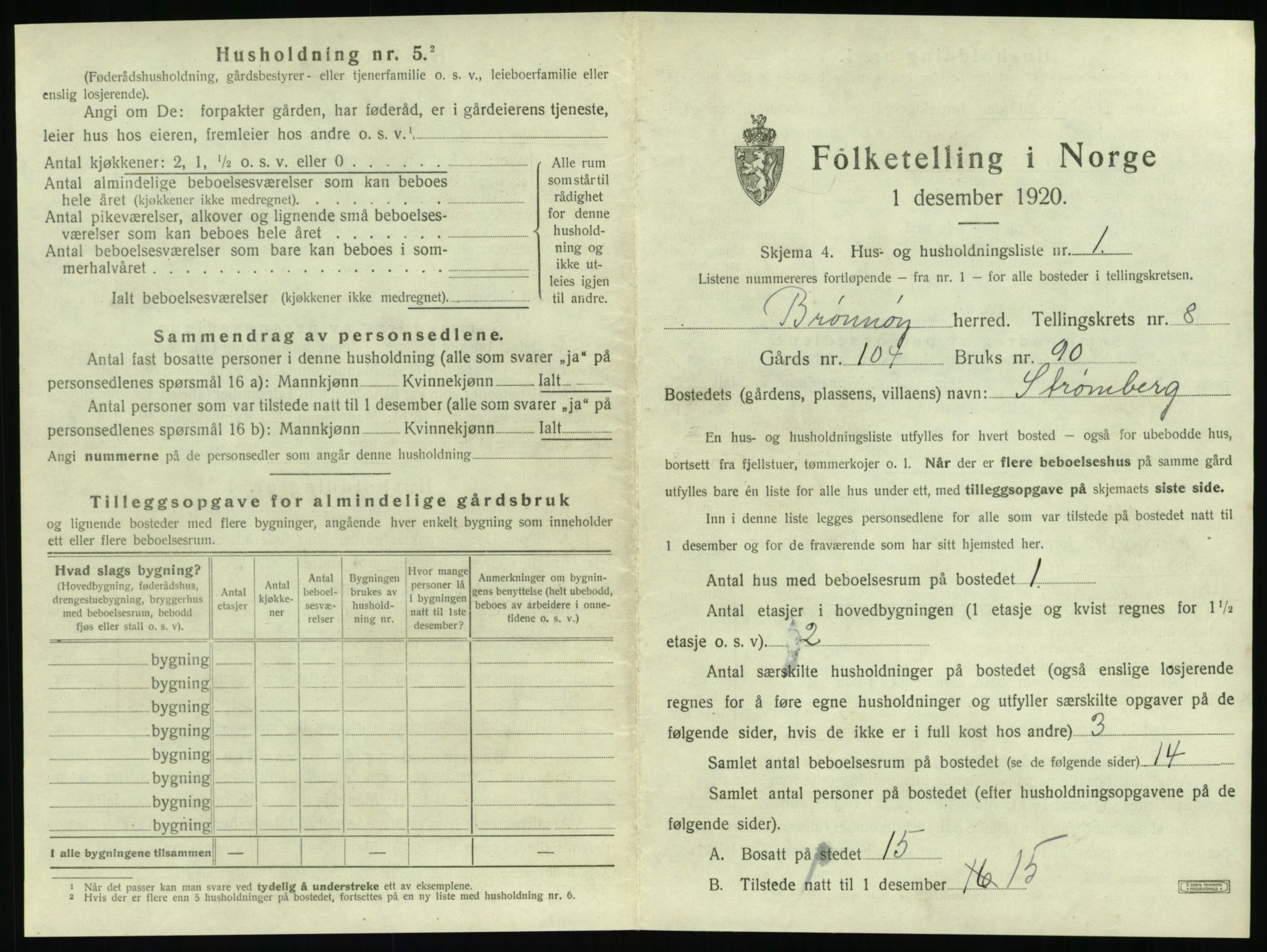 SAT, 1920 census for Brønnøy, 1920, p. 738