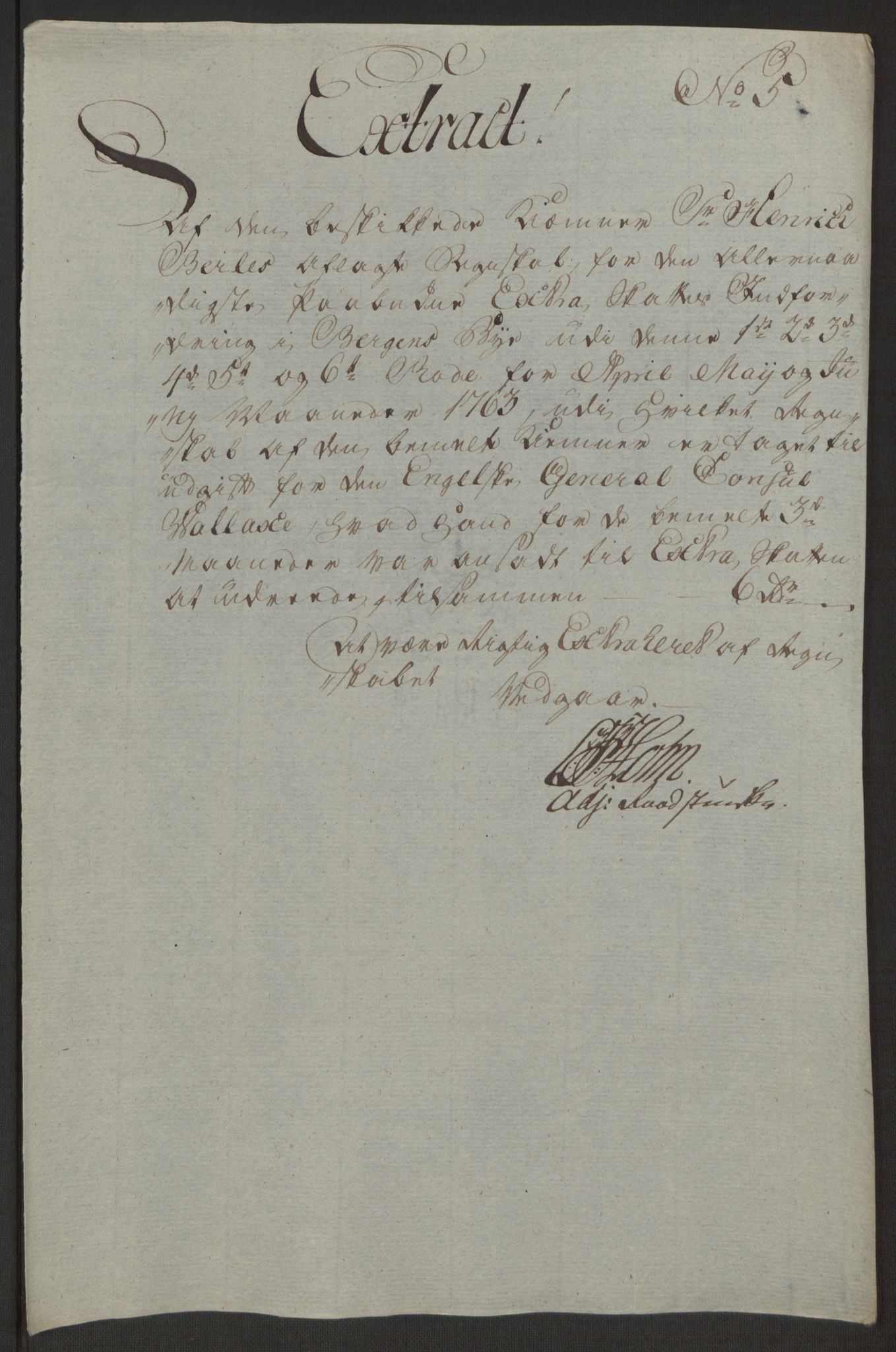 Rentekammeret inntil 1814, Reviderte regnskaper, Byregnskaper, AV/RA-EA-4066/R/Rp/L0366/0001: [P20] Kontribusjonsregnskap / Ekstraskatt, 1763, p. 254