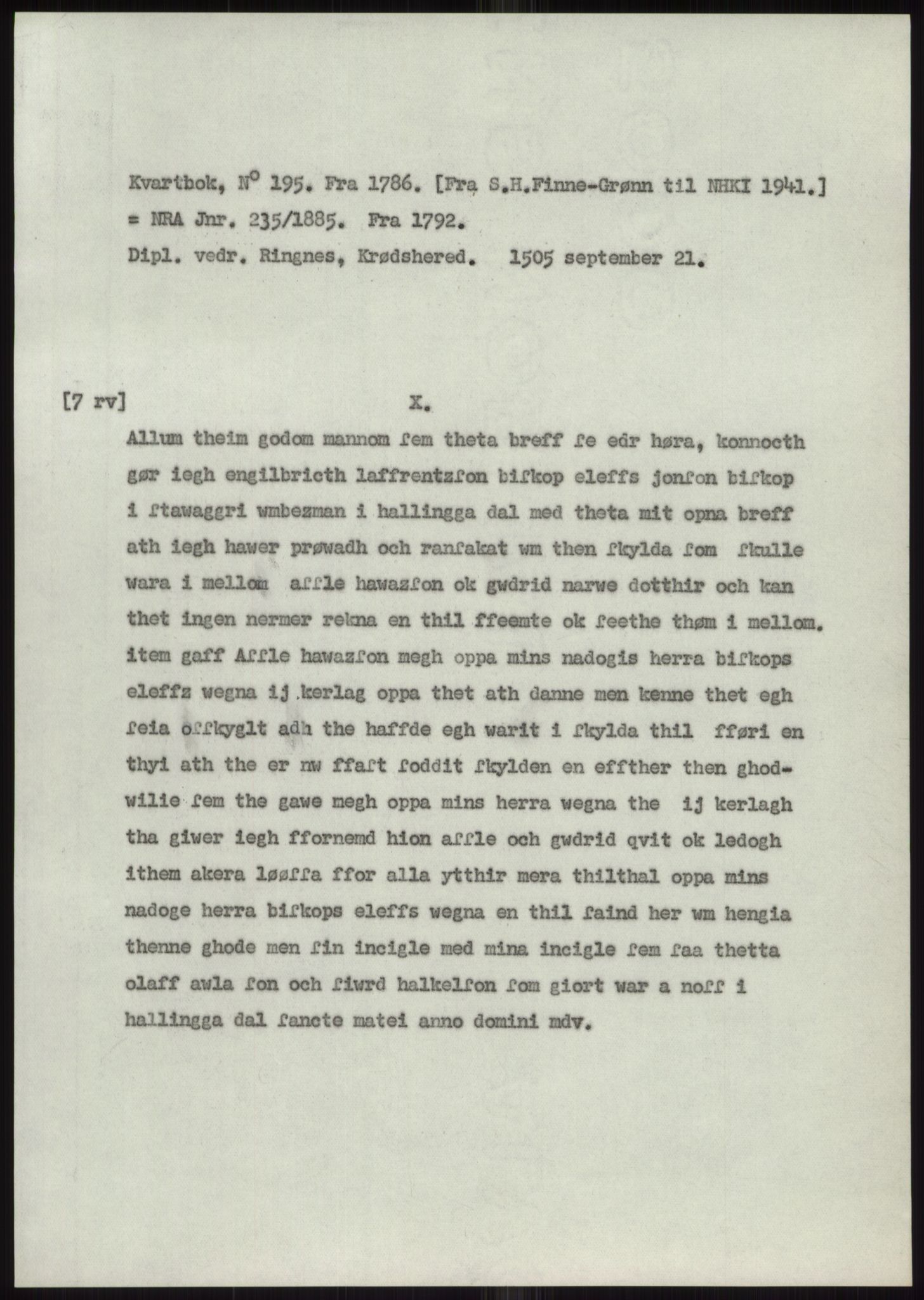 Samlinger til kildeutgivelse, Diplomavskriftsamlingen, AV/RA-EA-4053/H/Ha, p. 835