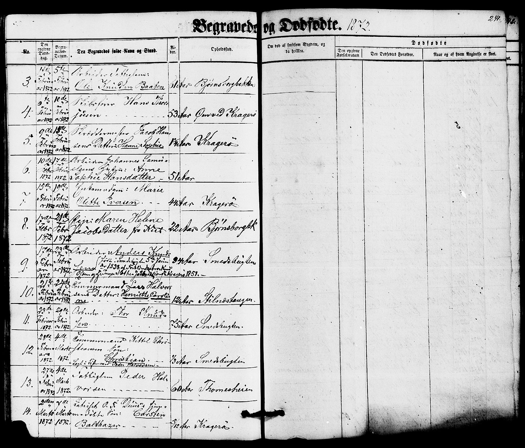 Kragerø kirkebøker, AV/SAKO-A-278/G/Ga/L0005: Parish register (copy) no. 5, 1865-1881, p. 241