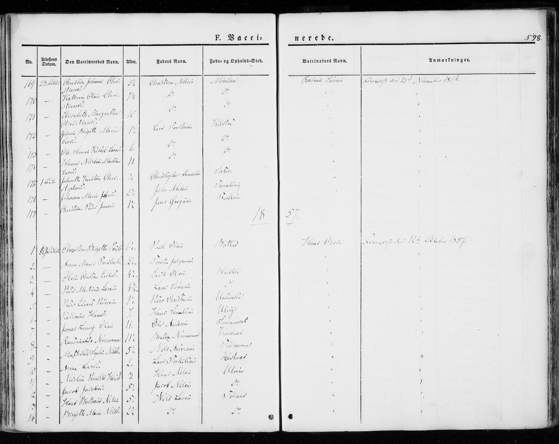 Ministerialprotokoller, klokkerbøker og fødselsregistre - Nordland, SAT/A-1459/872/L1033: Parish register (official) no. 872A08, 1840-1863, p. 598