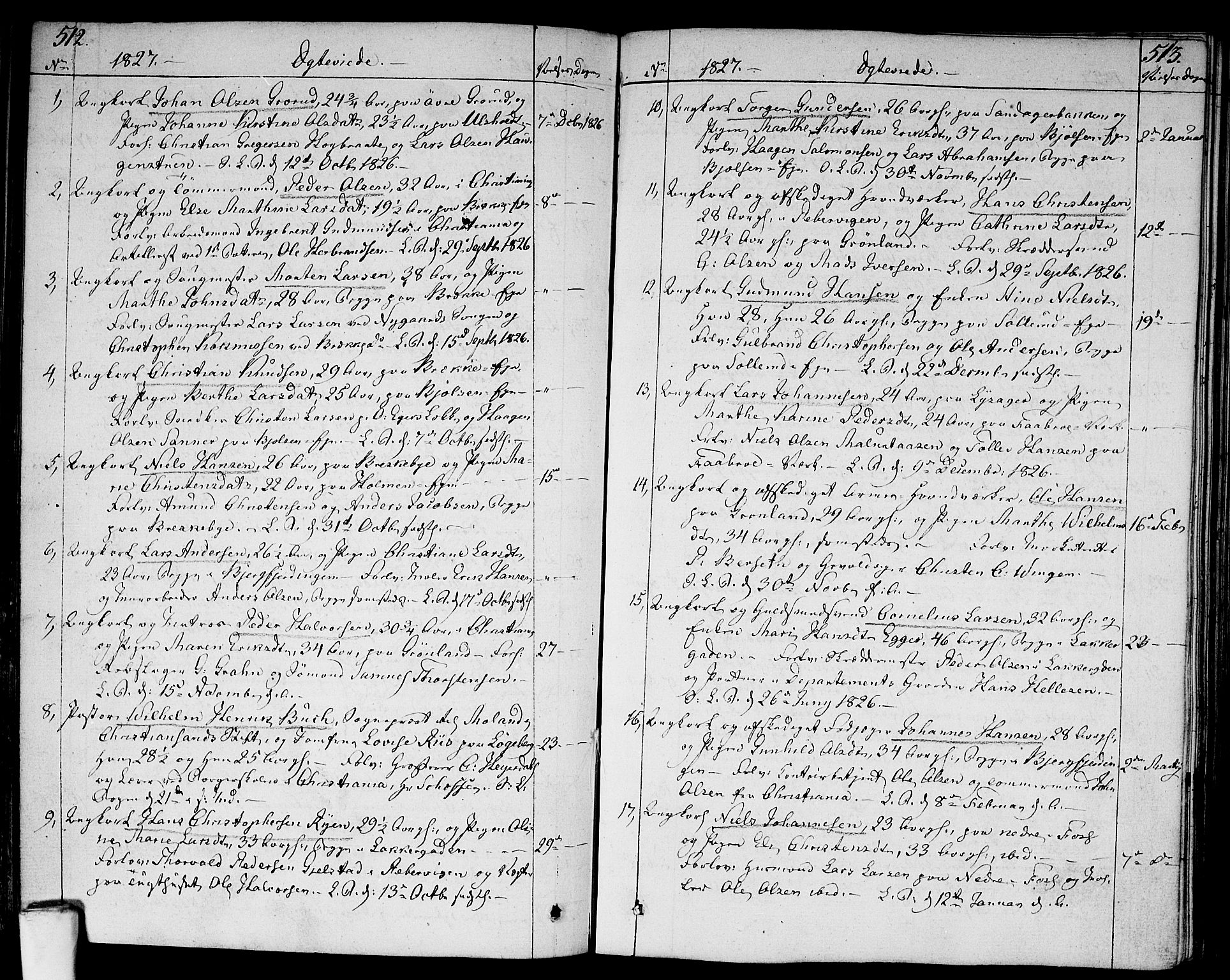 Aker prestekontor kirkebøker, SAO/A-10861/F/L0012: Parish register (official) no. 12, 1819-1828, p. 512-513