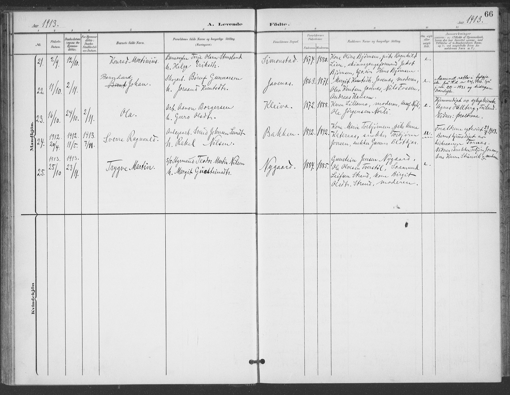 Åmli sokneprestkontor, AV/SAK-1111-0050/F/Fa/Fac/L0012: Parish register (official) no. A 12, 1900-1914, p. 66
