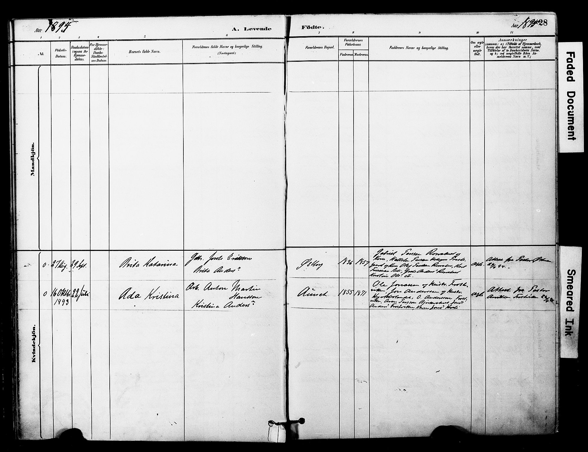 Ministerialprotokoller, klokkerbøker og fødselsregistre - Nord-Trøndelag, AV/SAT-A-1458/757/L0505: Parish register (official) no. 757A01, 1882-1904, p. 28