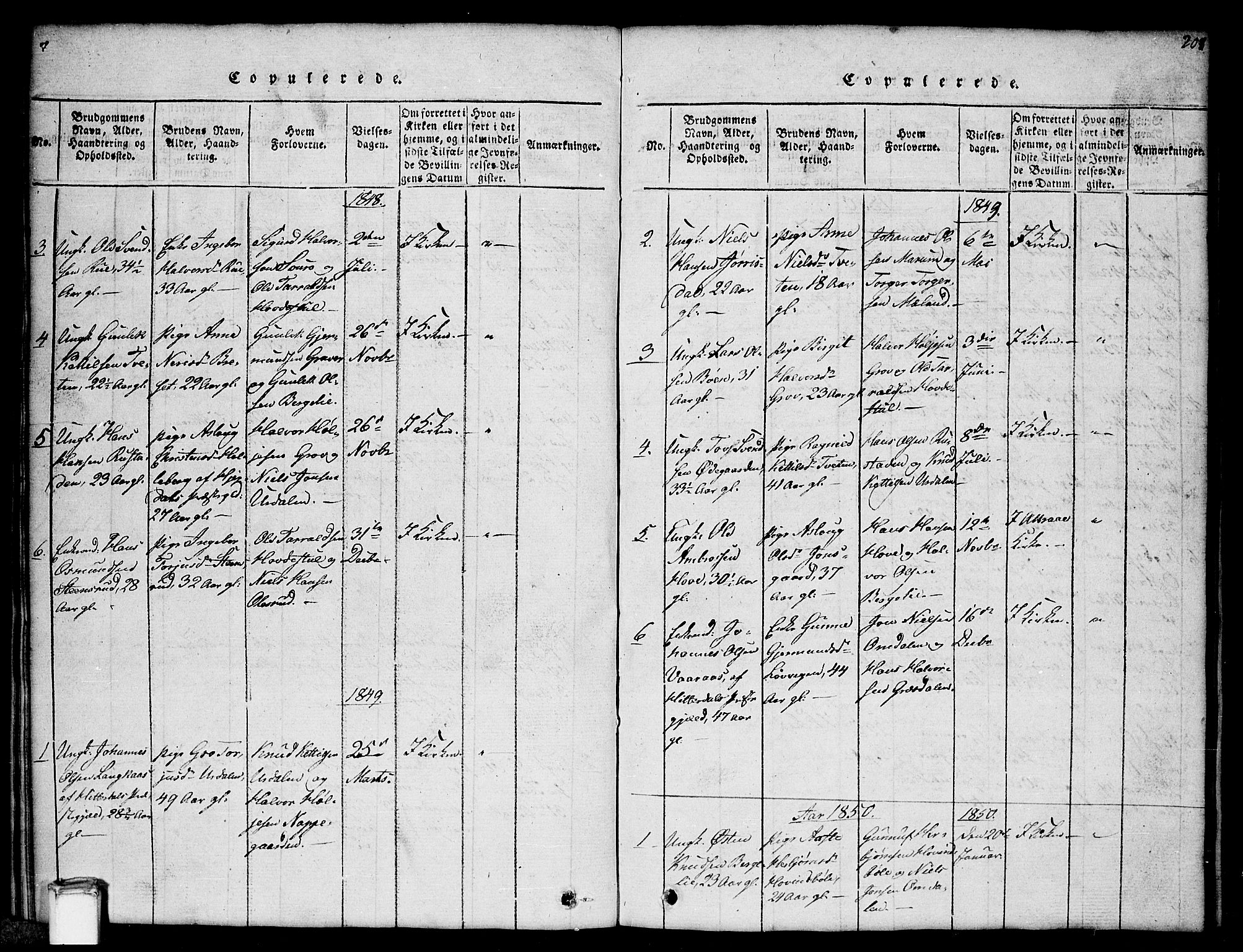 Gransherad kirkebøker, SAKO/A-267/G/Gb/L0001: Parish register (copy) no. II 1, 1815-1860, p. 208