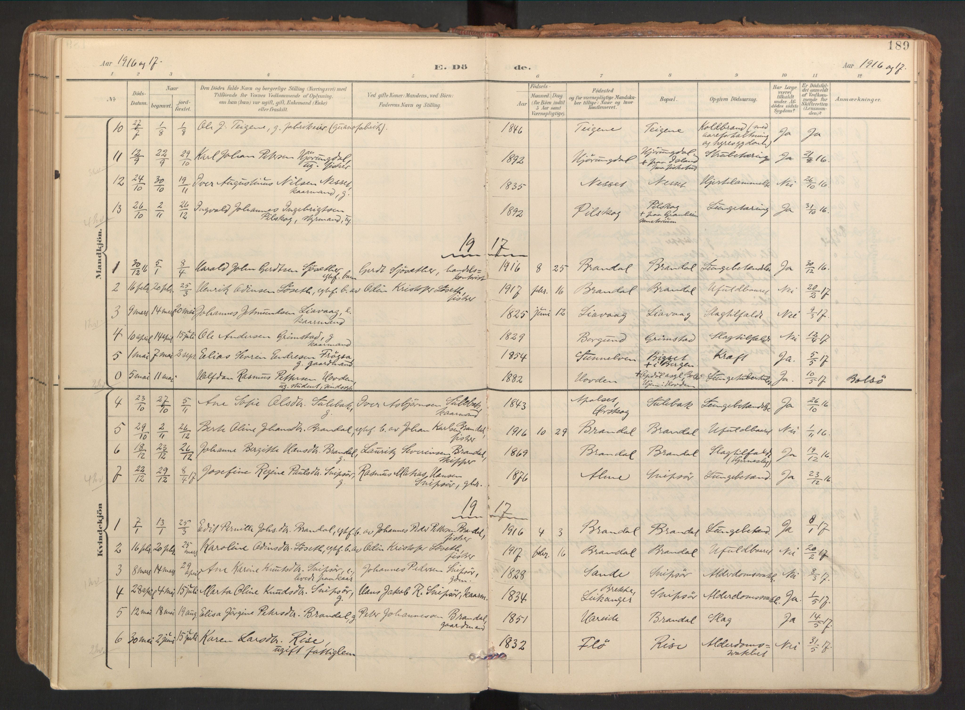 Ministerialprotokoller, klokkerbøker og fødselsregistre - Møre og Romsdal, AV/SAT-A-1454/510/L0123: Parish register (official) no. 510A03, 1898-1922, p. 189