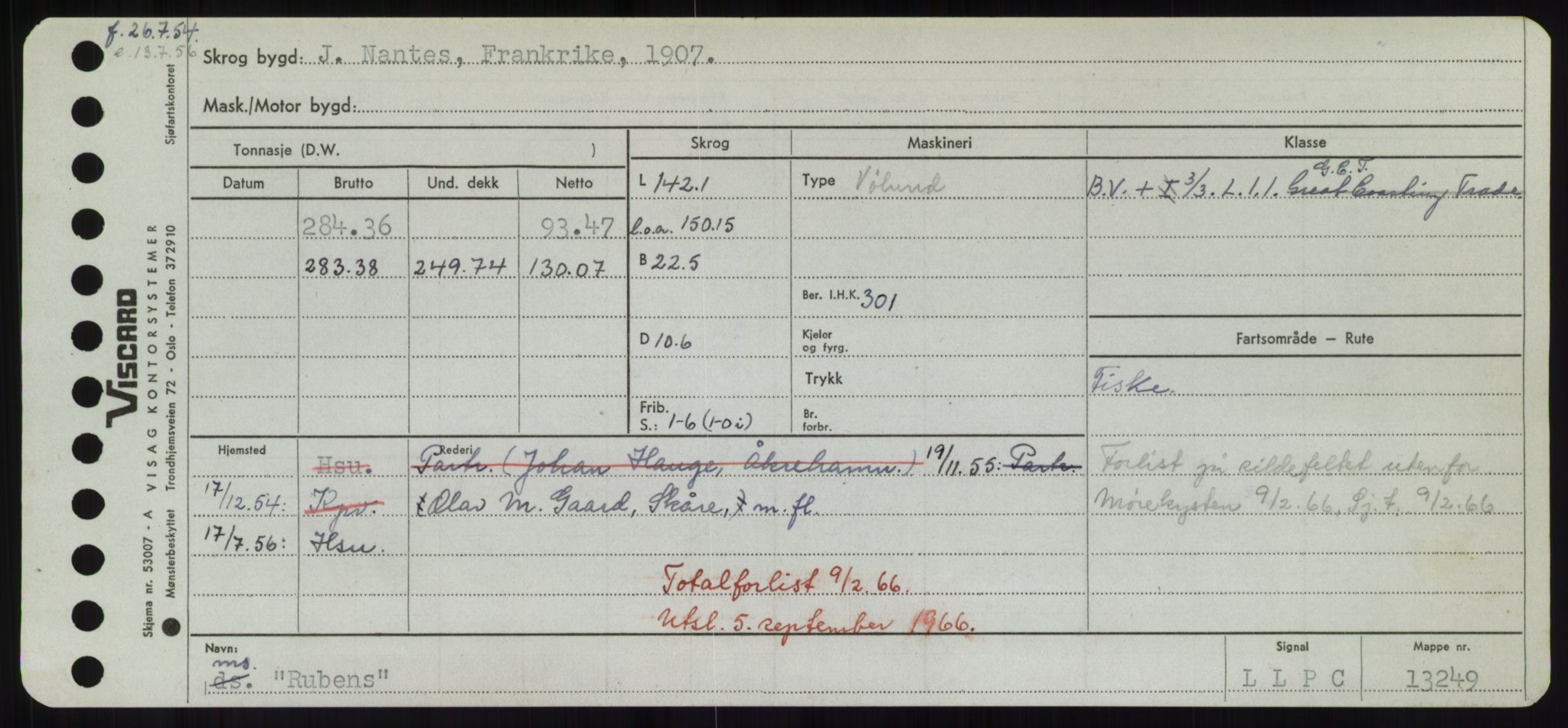 Sjøfartsdirektoratet med forløpere, Skipsmålingen, RA/S-1627/H/Hd/L0031: Fartøy, Rju-Sam, p. 267