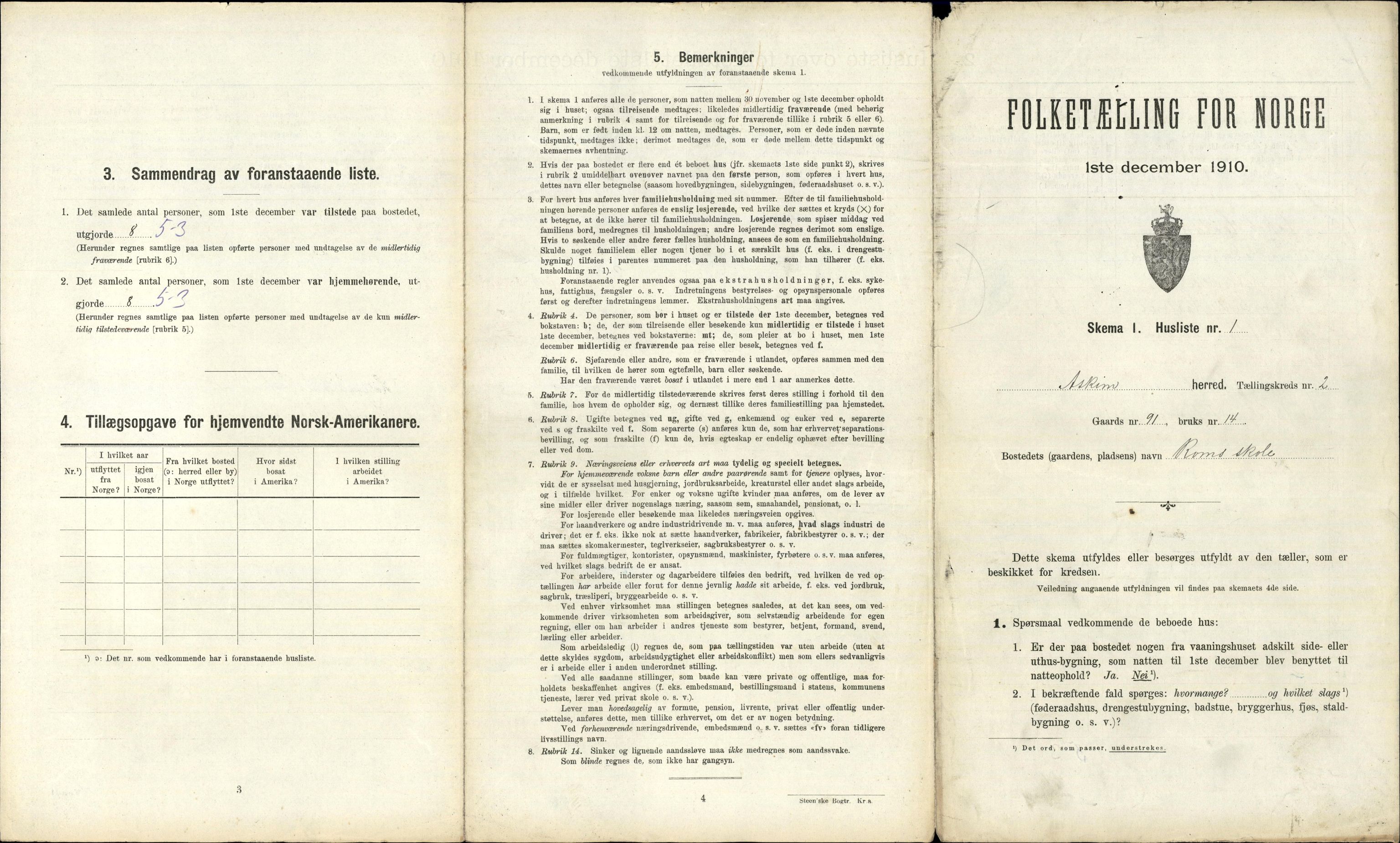 RA, 1910 census for Askim, 1910, p. 147