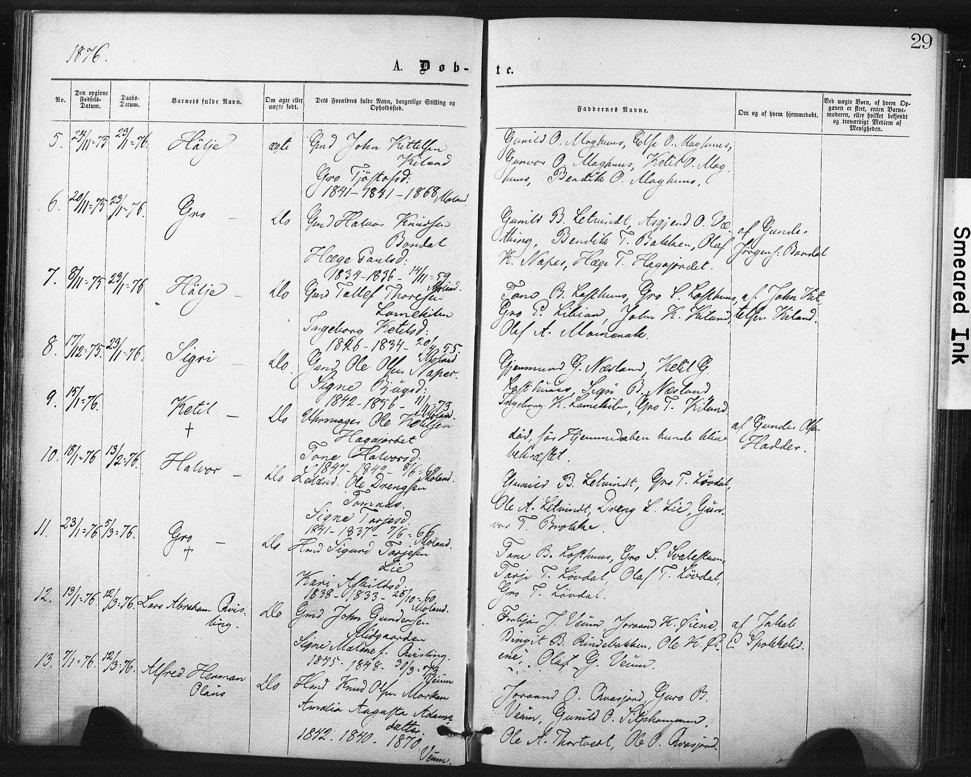 Fyresdal kirkebøker, SAKO/A-263/F/Fa/L0006: Parish register (official) no. I 6, 1872-1886, p. 29