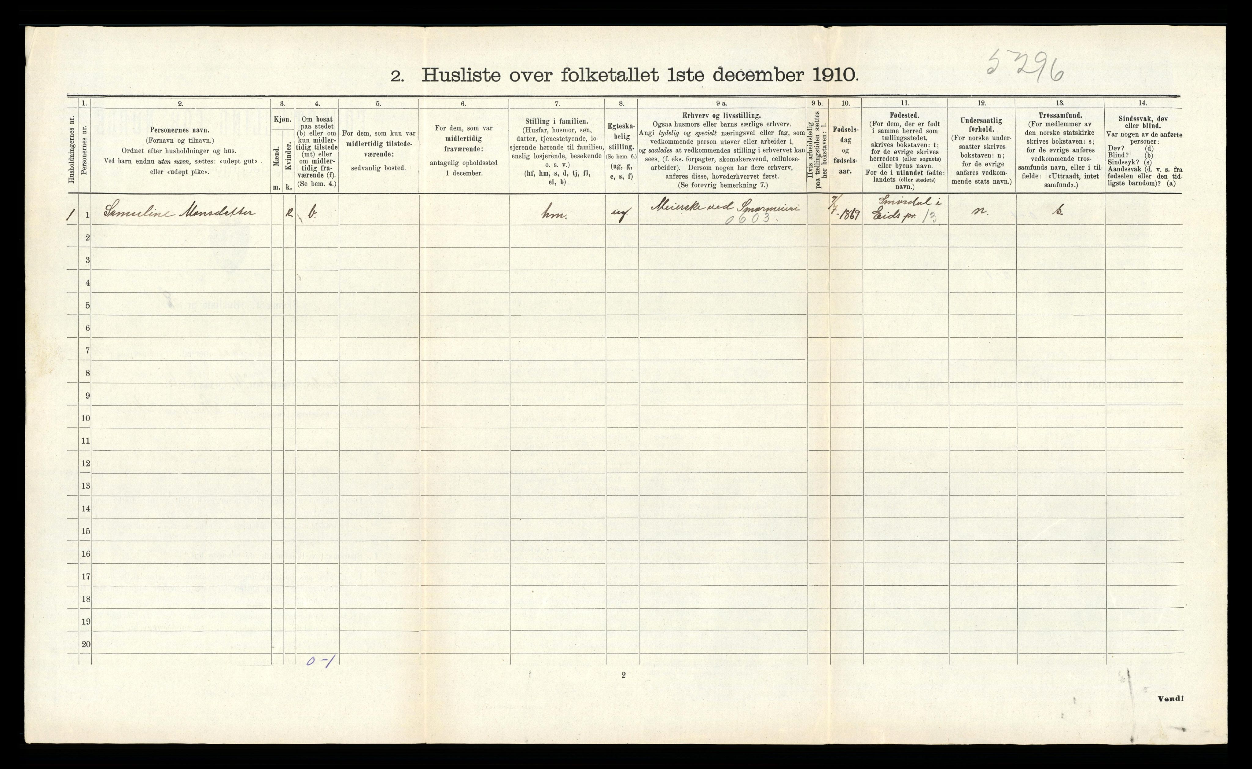 RA, 1910 census for Lindås, 1910, p. 719