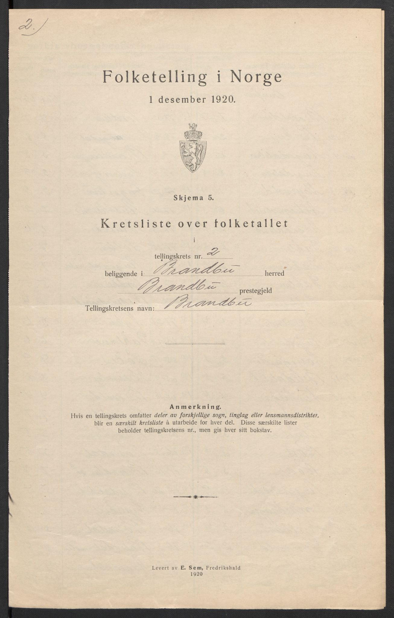 SAH, 1920 census for Brandbu, 1920, p. 15