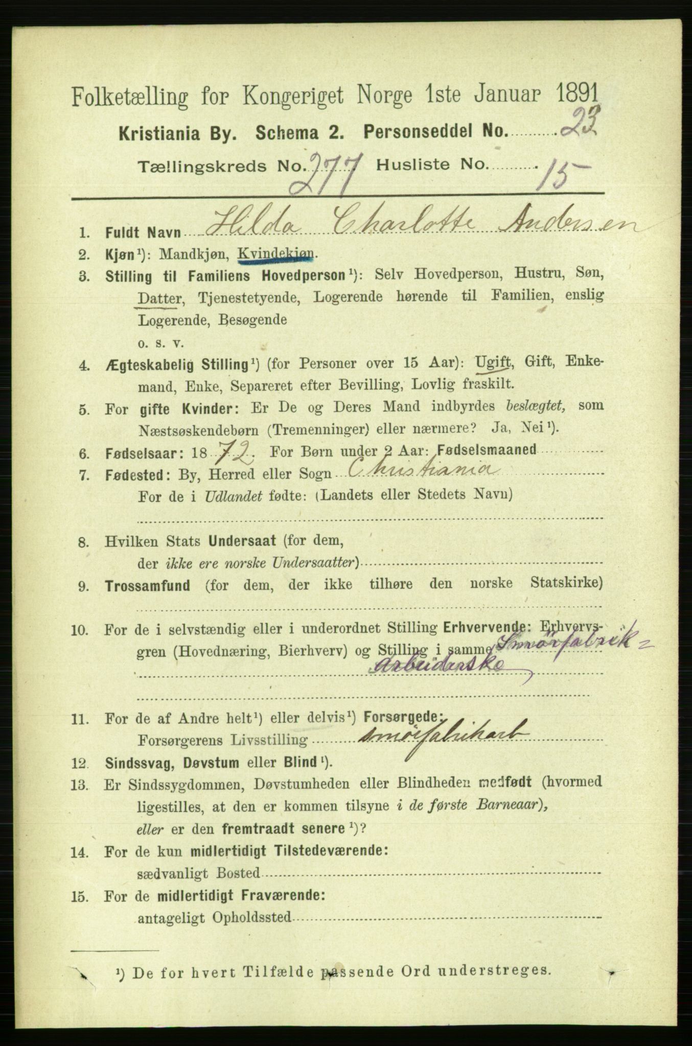 RA, 1891 census for 0301 Kristiania, 1891, p. 168361