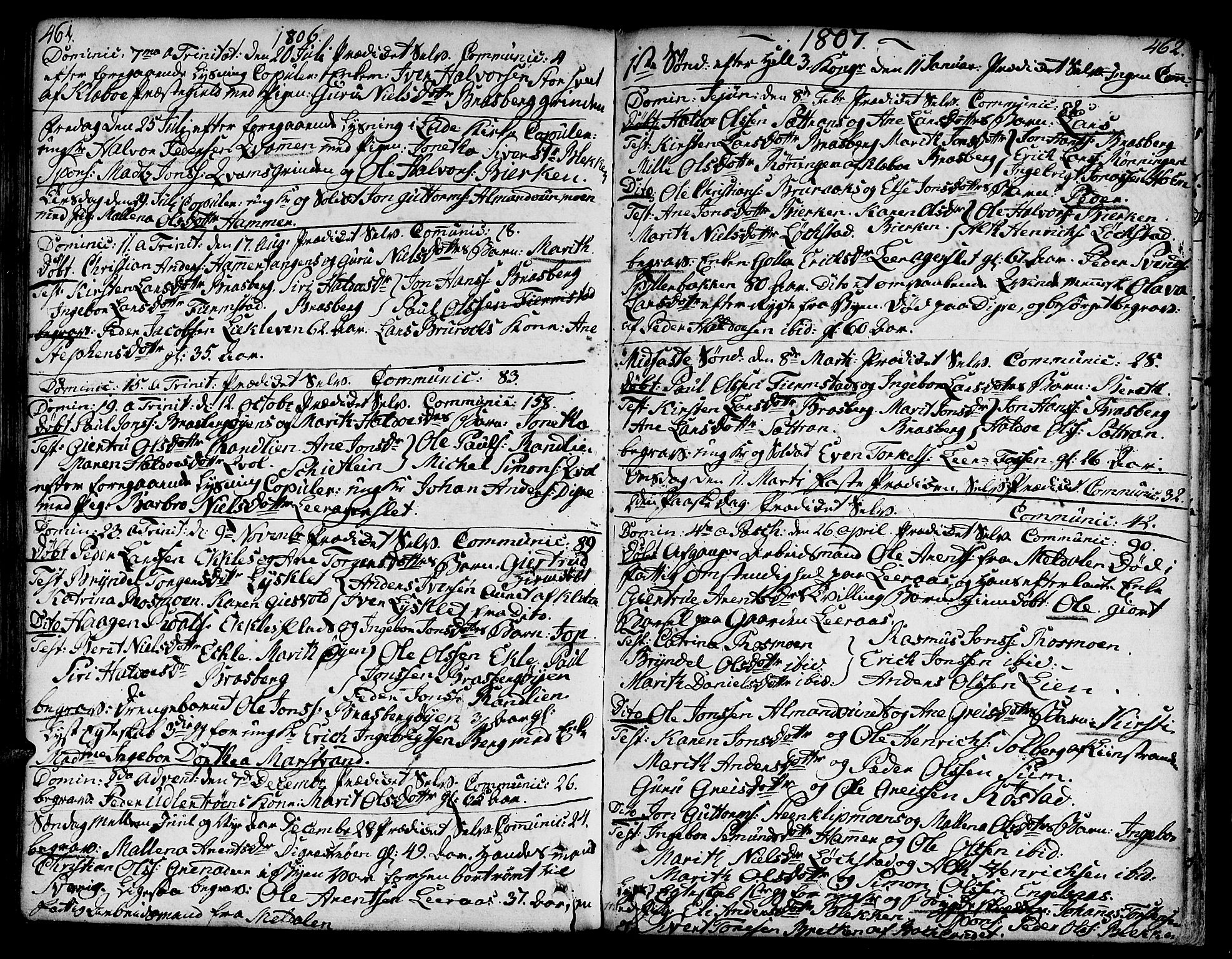 Ministerialprotokoller, klokkerbøker og fødselsregistre - Sør-Trøndelag, SAT/A-1456/606/L0282: Parish register (official) no. 606A02 /3, 1781-1817, p. 461-462