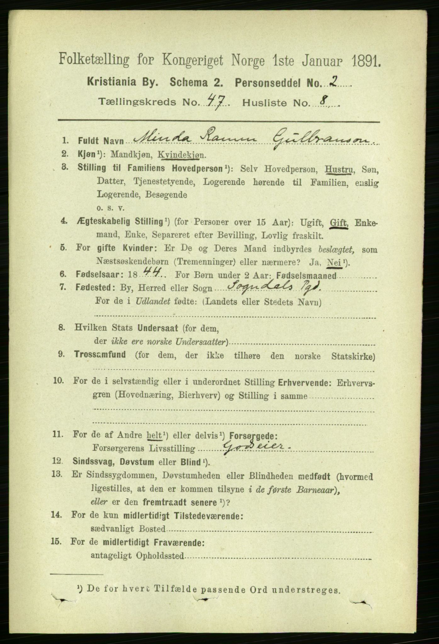 RA, 1891 census for 0301 Kristiania, 1891, p. 28269