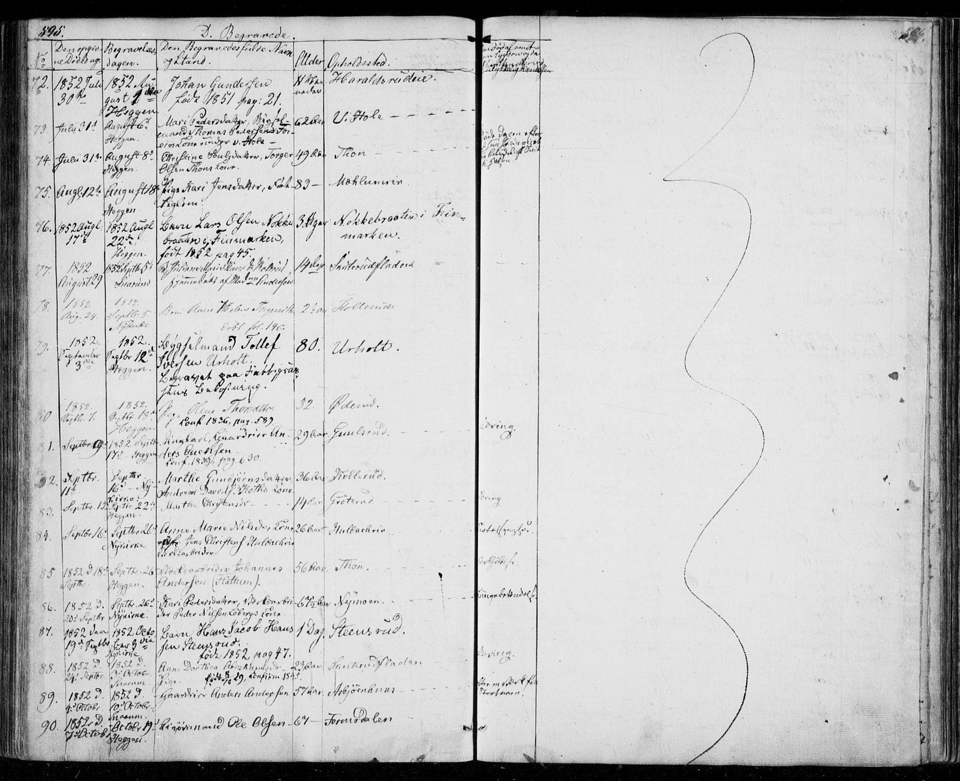 Modum kirkebøker, AV/SAKO-A-234/F/Fa/L0008: Parish register (official) no. 8, 1851-1859, p. 595-596