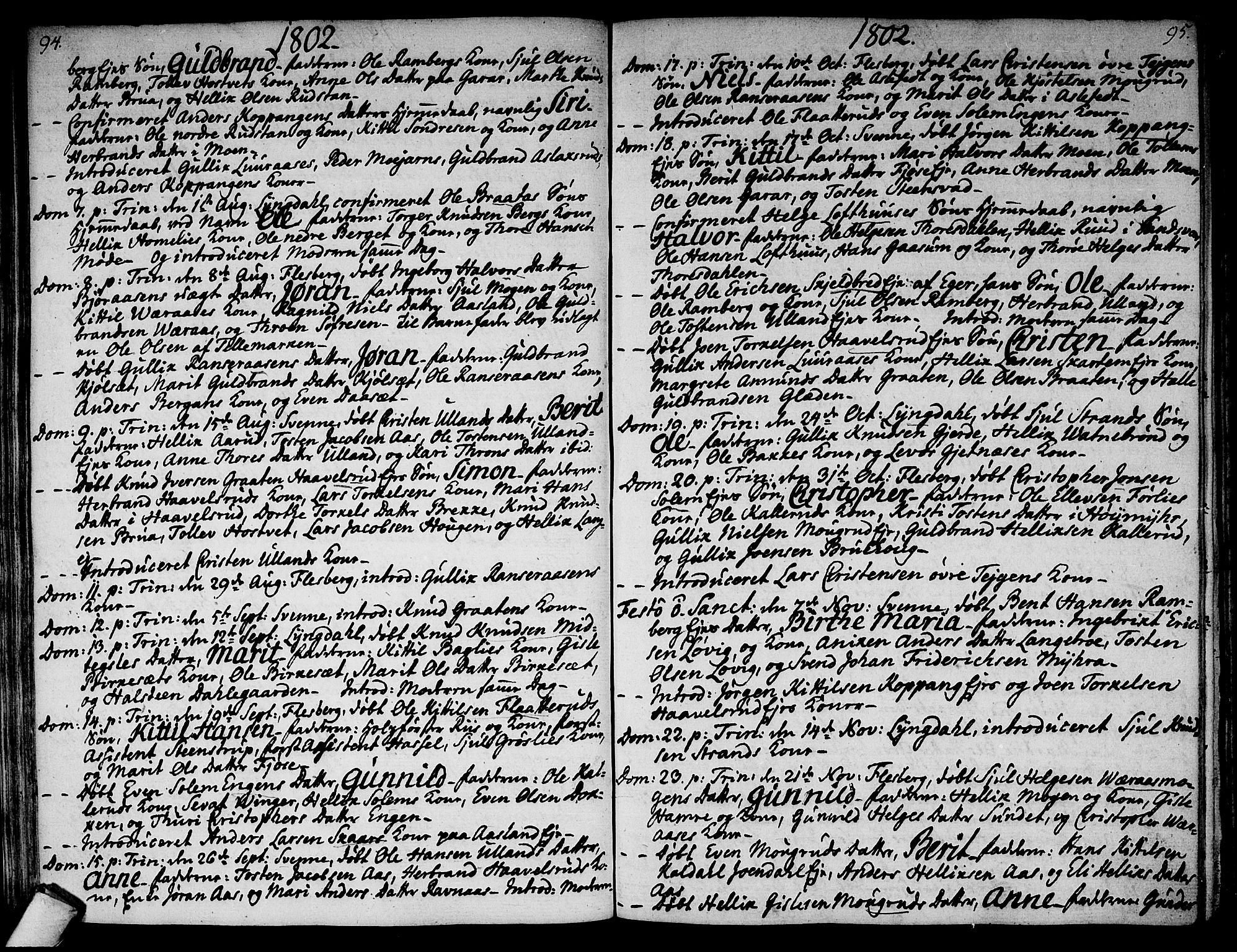 Flesberg kirkebøker, SAKO/A-18/F/Fa/L0004: Parish register (official) no. I 4, 1788-1815, p. 94-95