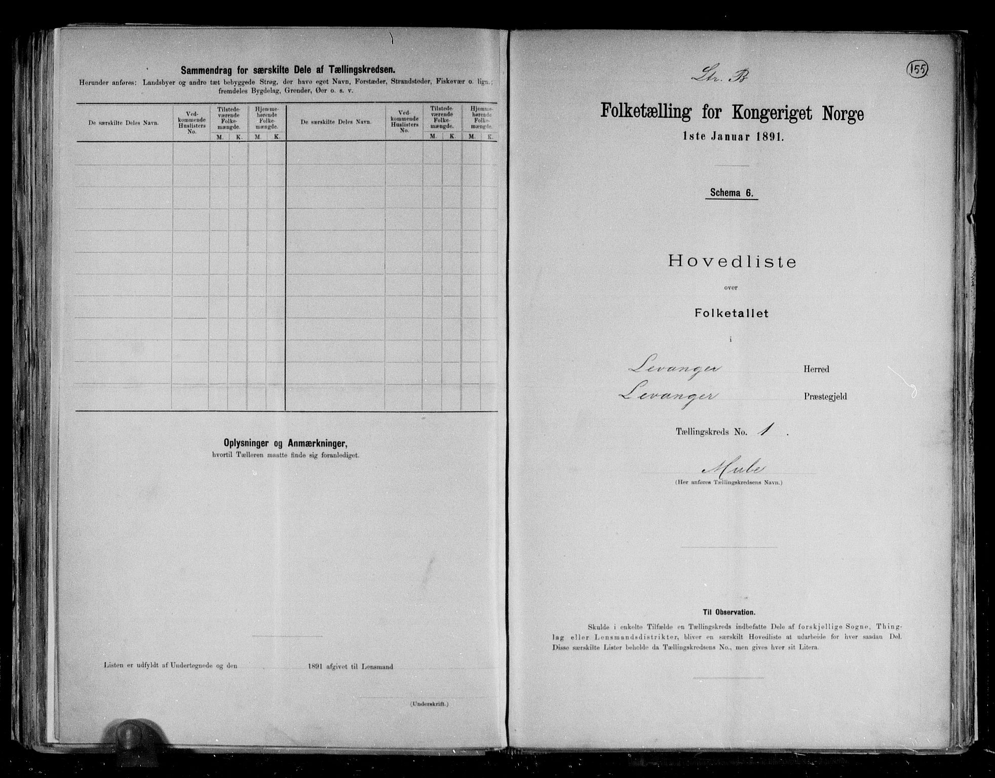 RA, 1891 census for 1720 Levanger, 1891, p. 8