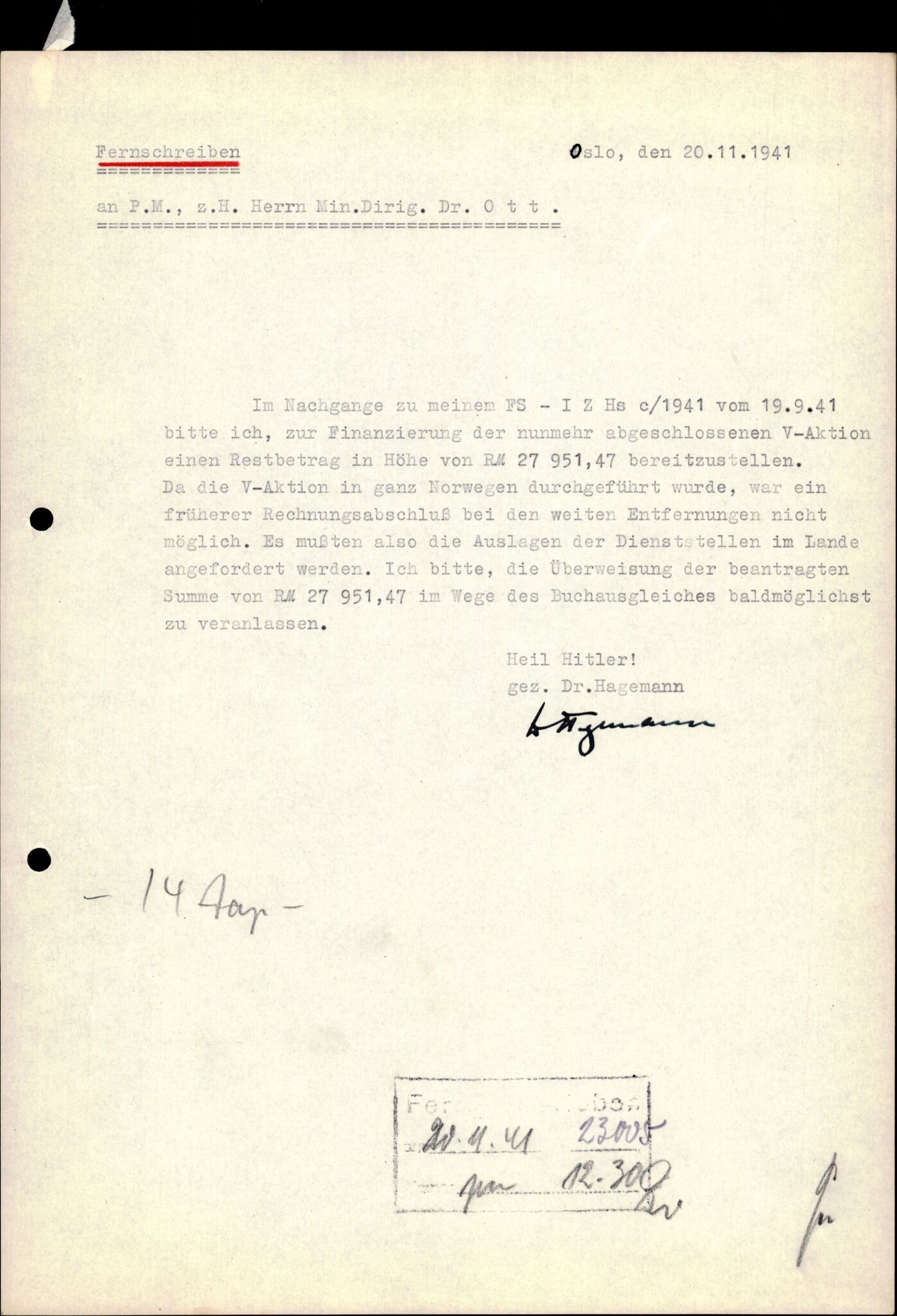 Forsvarets Overkommando. 2 kontor. Arkiv 11.4. Spredte tyske arkivsaker, AV/RA-RAFA-7031/D/Dar/Darb/L0006: Reichskommissariat., 1941-1945, p. 252