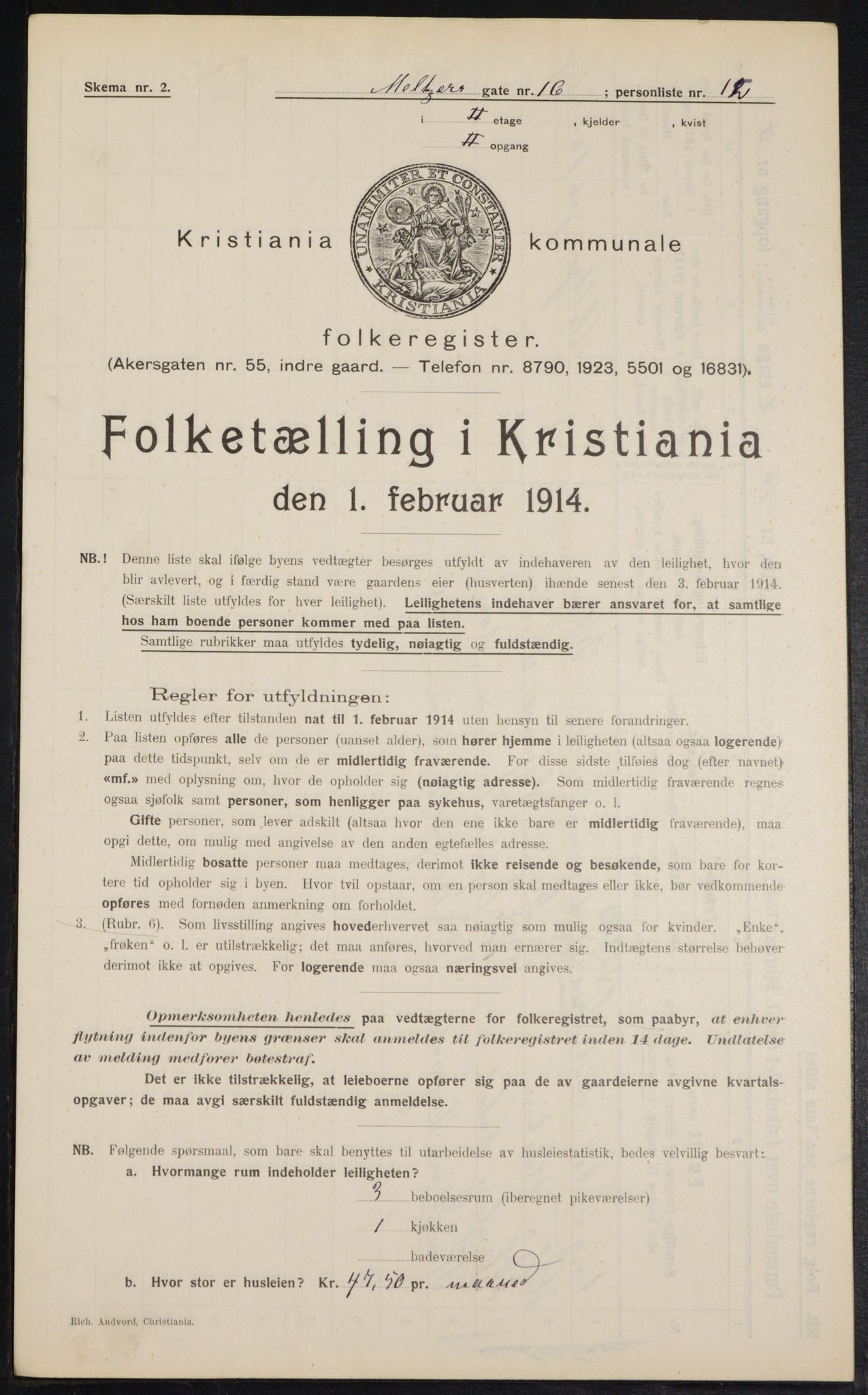 OBA, Municipal Census 1914 for Kristiania, 1914, p. 65255