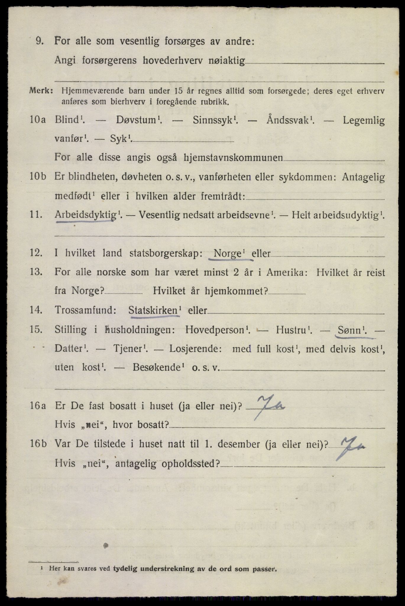 SAKO, 1920 census for Sandeherred, 1920, p. 6657