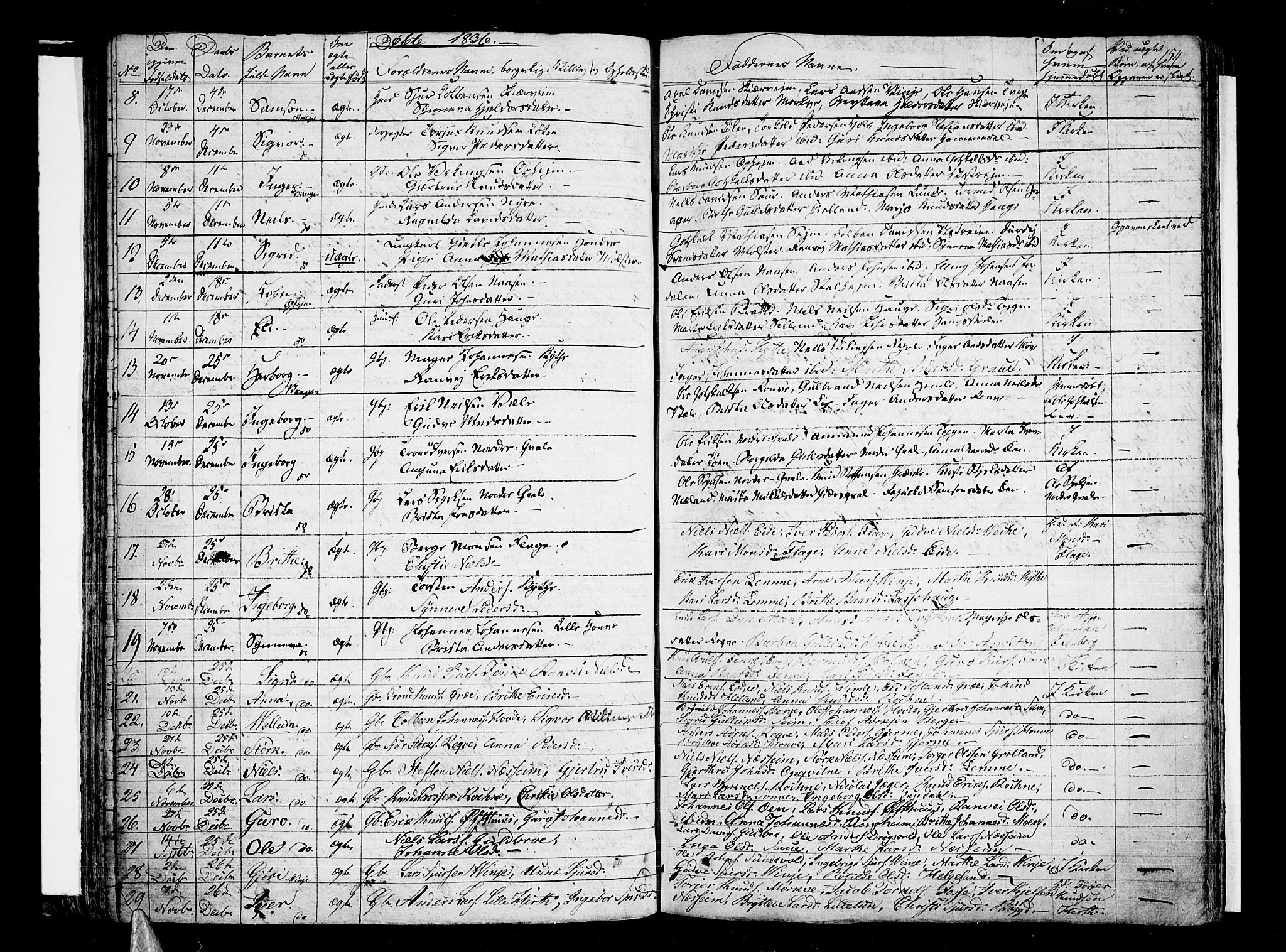 Voss sokneprestembete, SAB/A-79001/H/Haa: Parish register (official) no. A 12, 1823-1837, p. 154