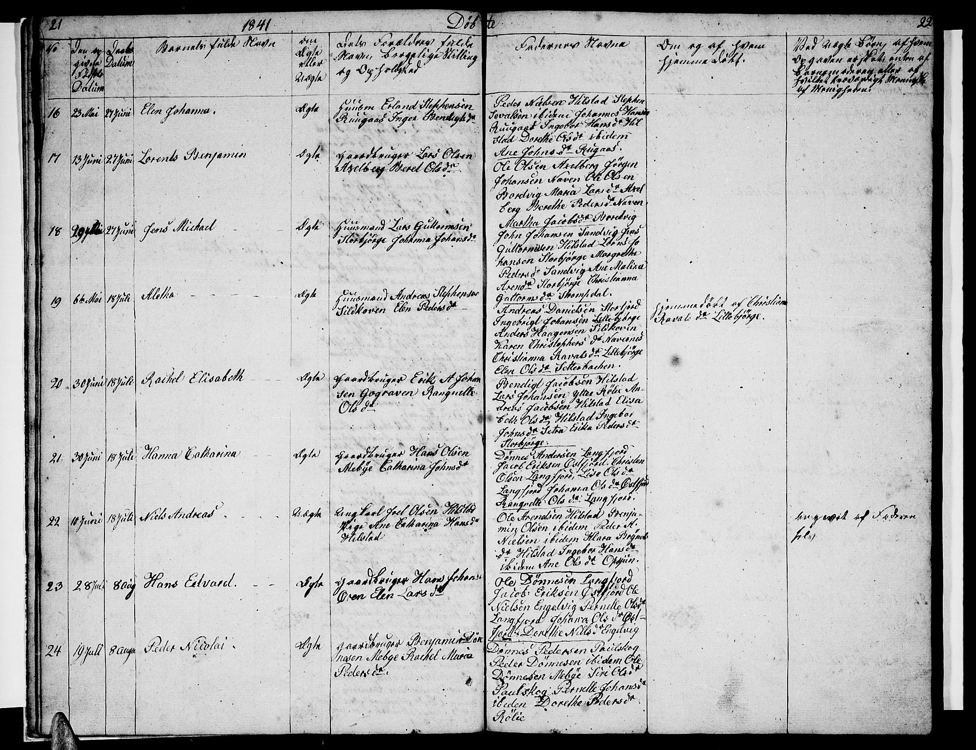 Ministerialprotokoller, klokkerbøker og fødselsregistre - Nordland, AV/SAT-A-1459/814/L0228: Parish register (copy) no. 814C01, 1838-1858, p. 21-22