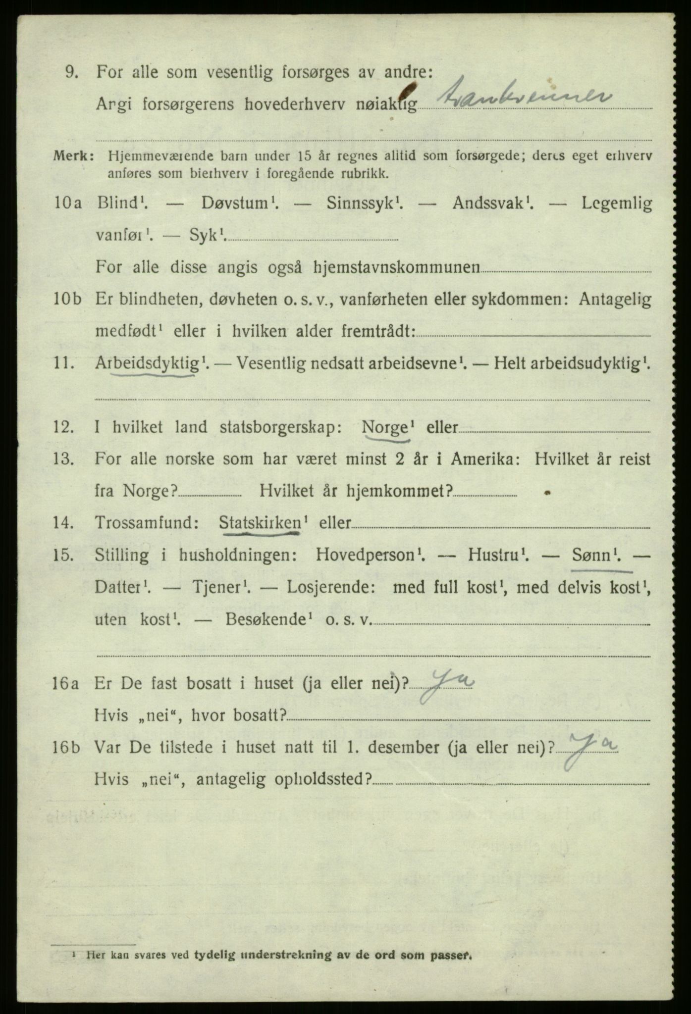 SAB, 1920 census for Kinn, 1920, p. 3684