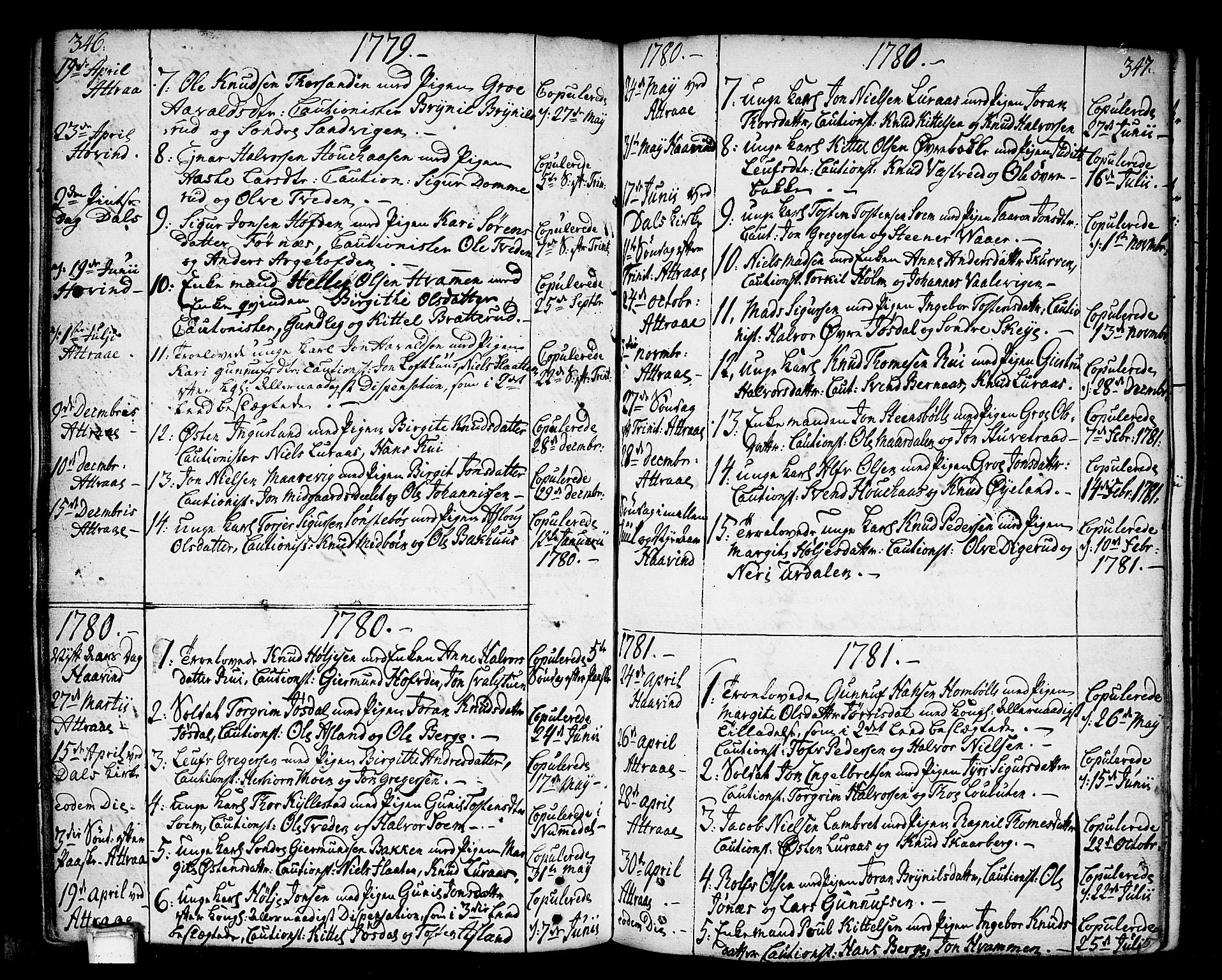 Tinn kirkebøker, AV/SAKO-A-308/F/Fa/L0002: Parish register (official) no. I 2, 1757-1810, p. 346-347