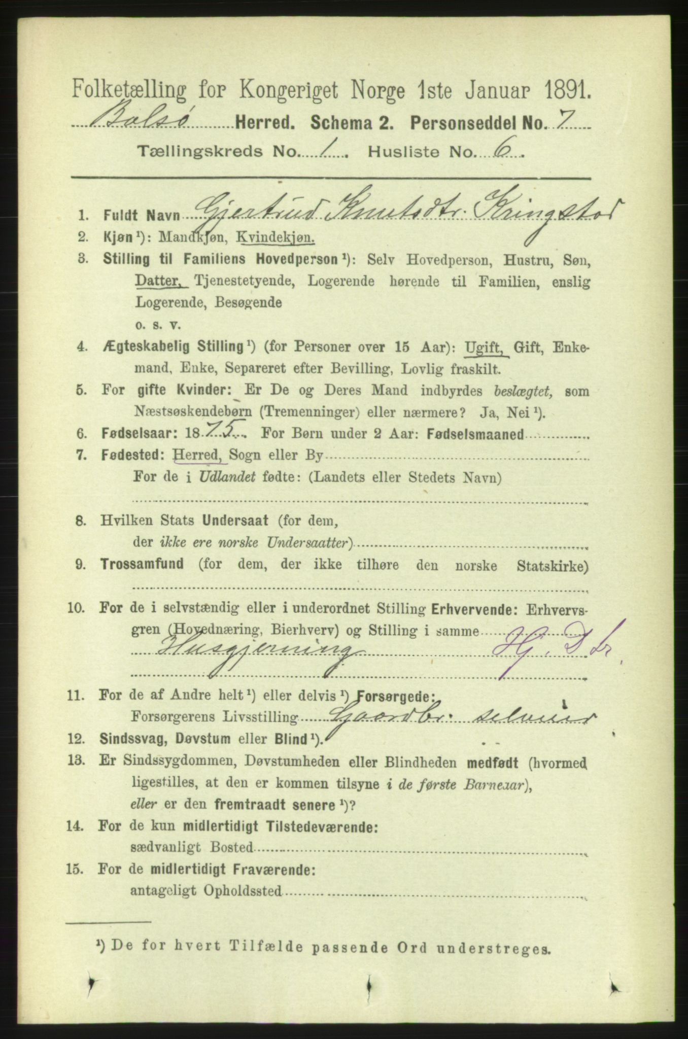 RA, 1891 census for 1544 Bolsøy, 1891, p. 214