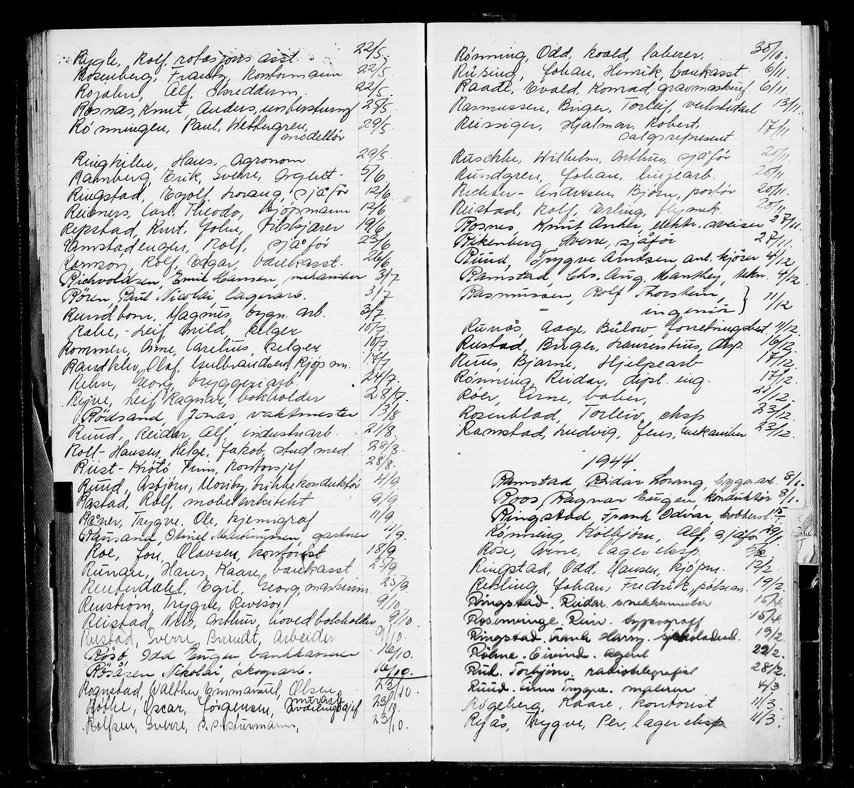 Oslo byfogd avd. I, AV/SAO-A-10220/L/La/L0006: Vigselsregister, 1943-1946, p. 105