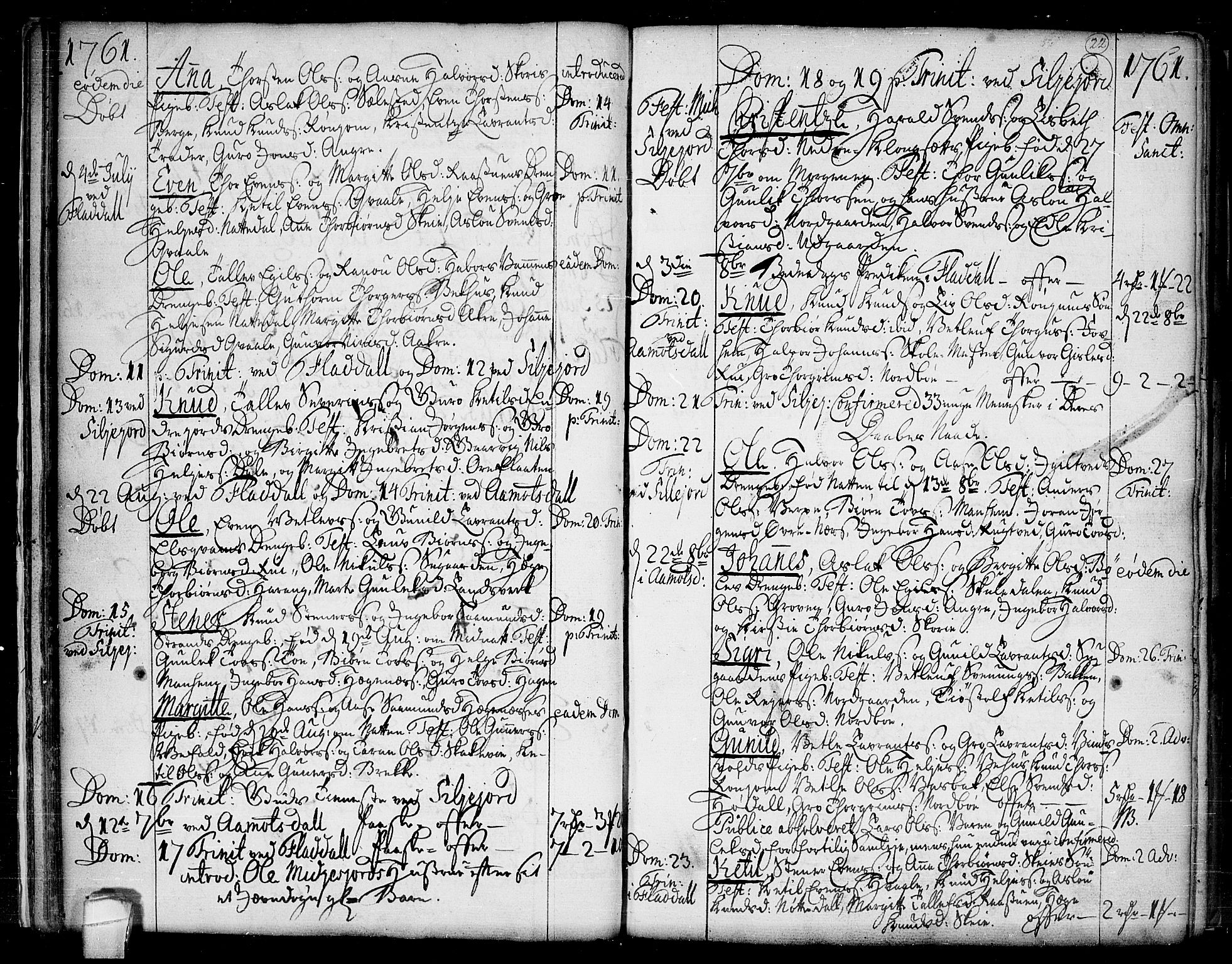 Seljord kirkebøker, SAKO/A-20/F/Fa/L0007: Parish register (official) no. I 7, 1755-1800, p. 22
