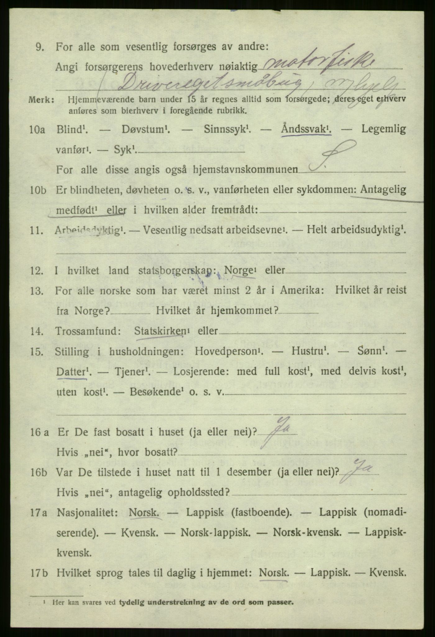 SATØ, 1920 census for Sørfjord, 1920, p. 1367