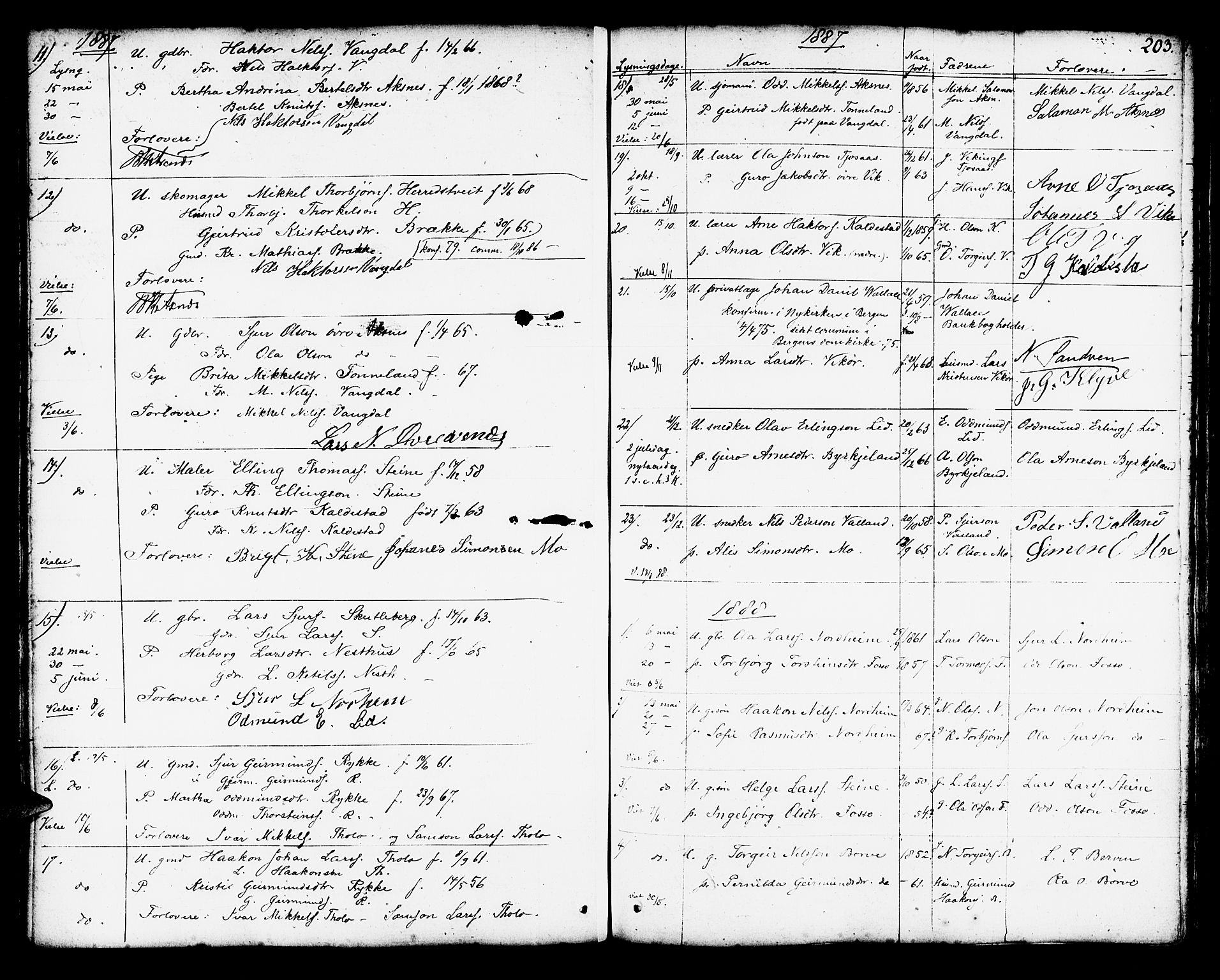 Kvam sokneprestembete, AV/SAB-A-76201/H/Haa: Parish register (official) no. A 5, 1796-1832, p. 203