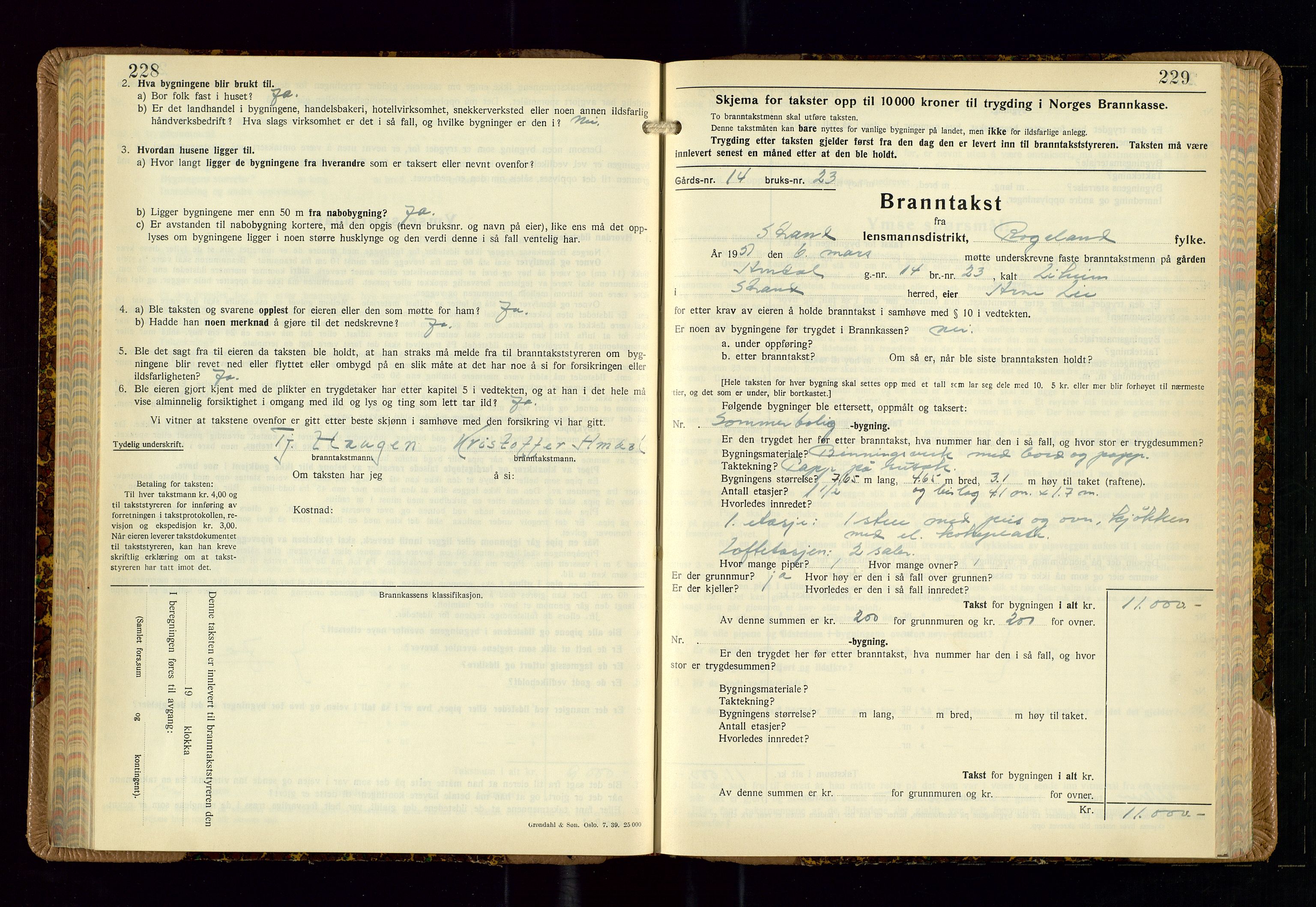 Strand og Forsand lensmannskontor, AV/SAST-A-100451/Gob/L0002: Branntakstprotokoll, 1942-1953, p. 228-229