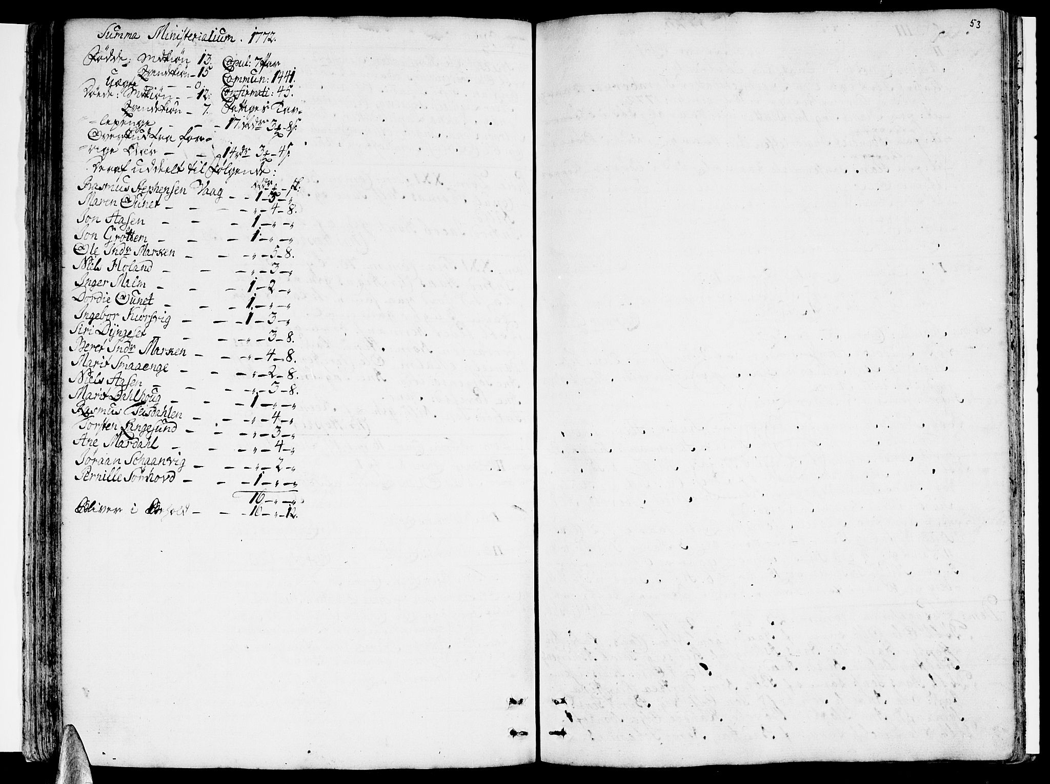 Ministerialprotokoller, klokkerbøker og fødselsregistre - Nordland, AV/SAT-A-1459/812/L0173: Parish register (official) no. 812A02, 1752-1800, p. 53