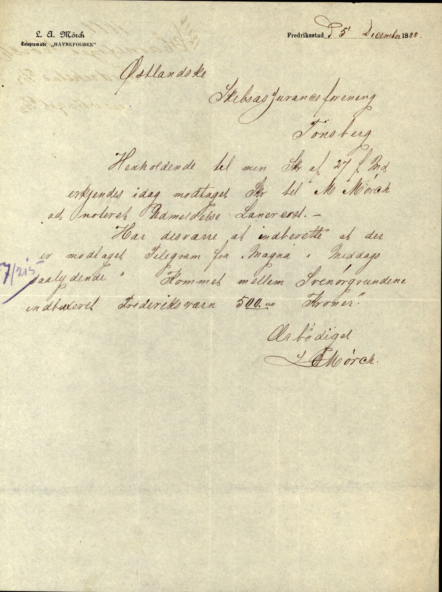 Pa 63 - Østlandske skibsassuranceforening, VEMU/A-1079/G/Ga/L0022/0009: Havaridokumenter / Svend Føyn, Sylvia, Særimner, Magna av Fredrikstad, 1888, p. 50