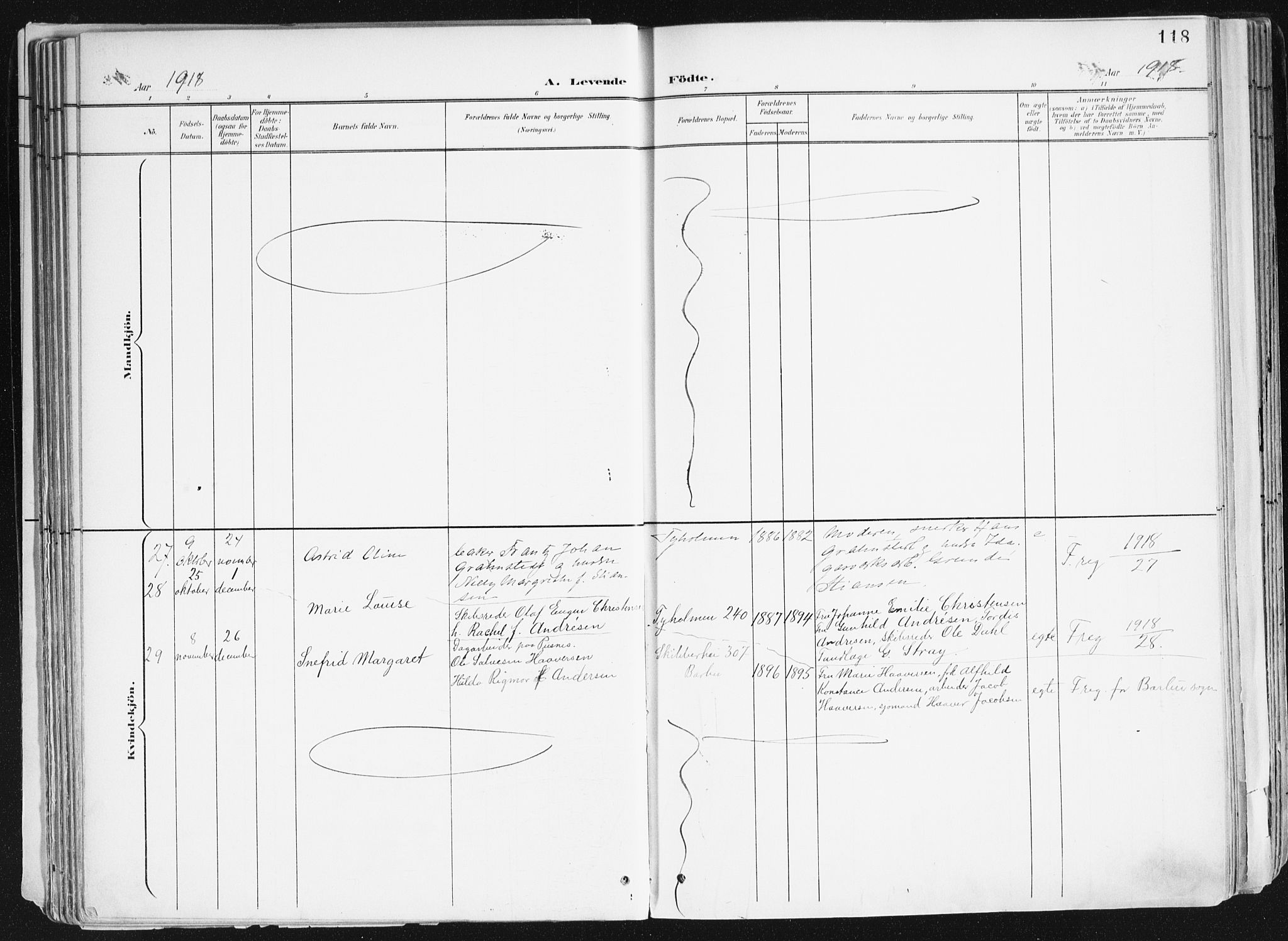 Arendal sokneprestkontor, Trefoldighet, AV/SAK-1111-0040/F/Fa/L0010: Parish register (official) no. A 10, 1900-1919, p. 118