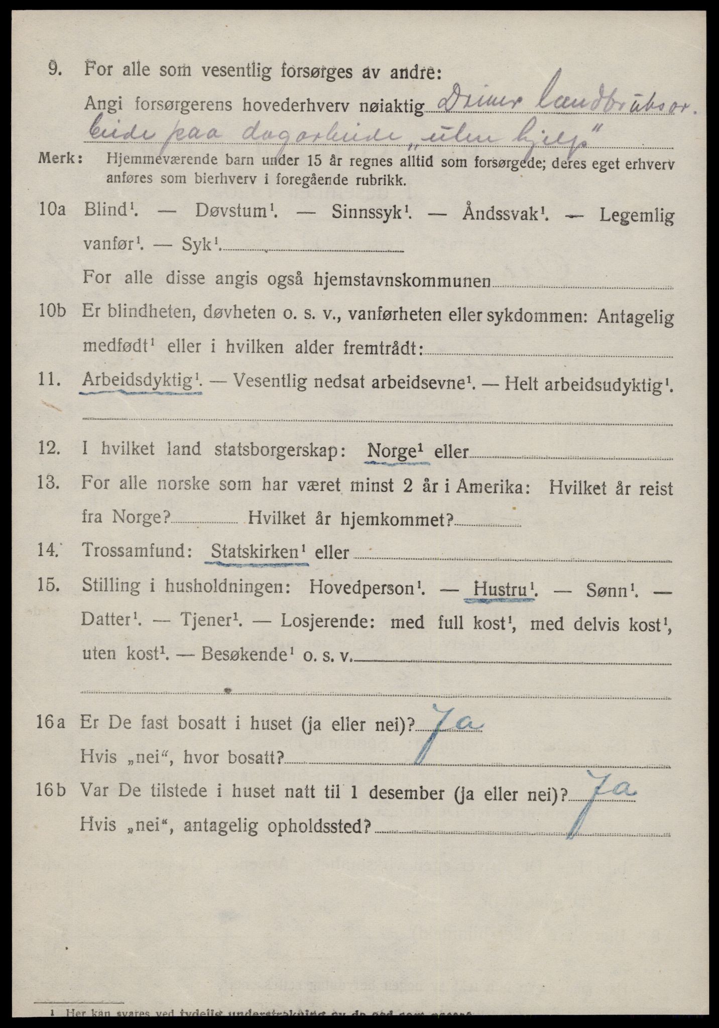 SAT, 1920 census for Aure, 1920, p. 5417