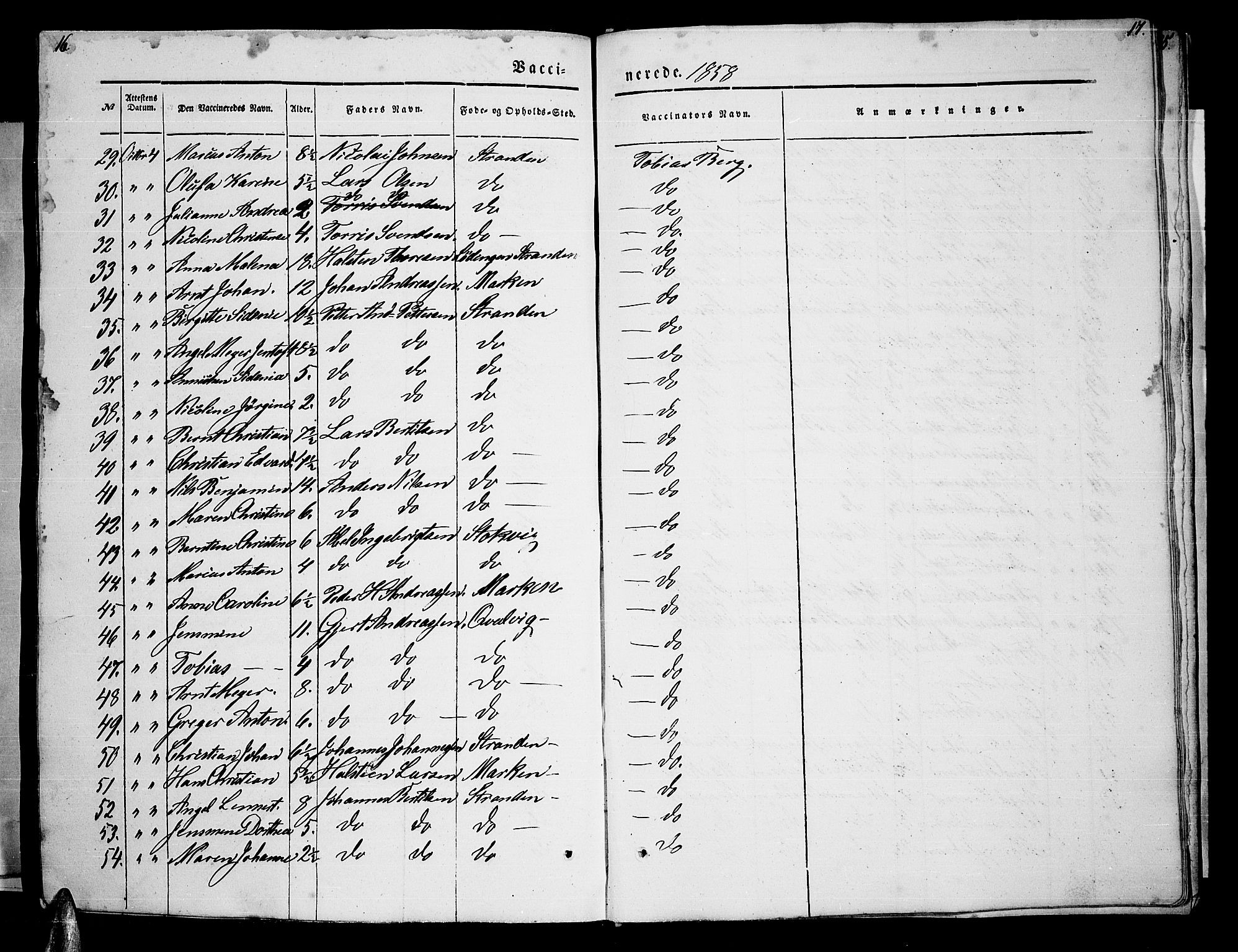 Ministerialprotokoller, klokkerbøker og fødselsregistre - Nordland, AV/SAT-A-1459/885/L1212: Parish register (copy) no. 885C01, 1847-1873, p. 16-17