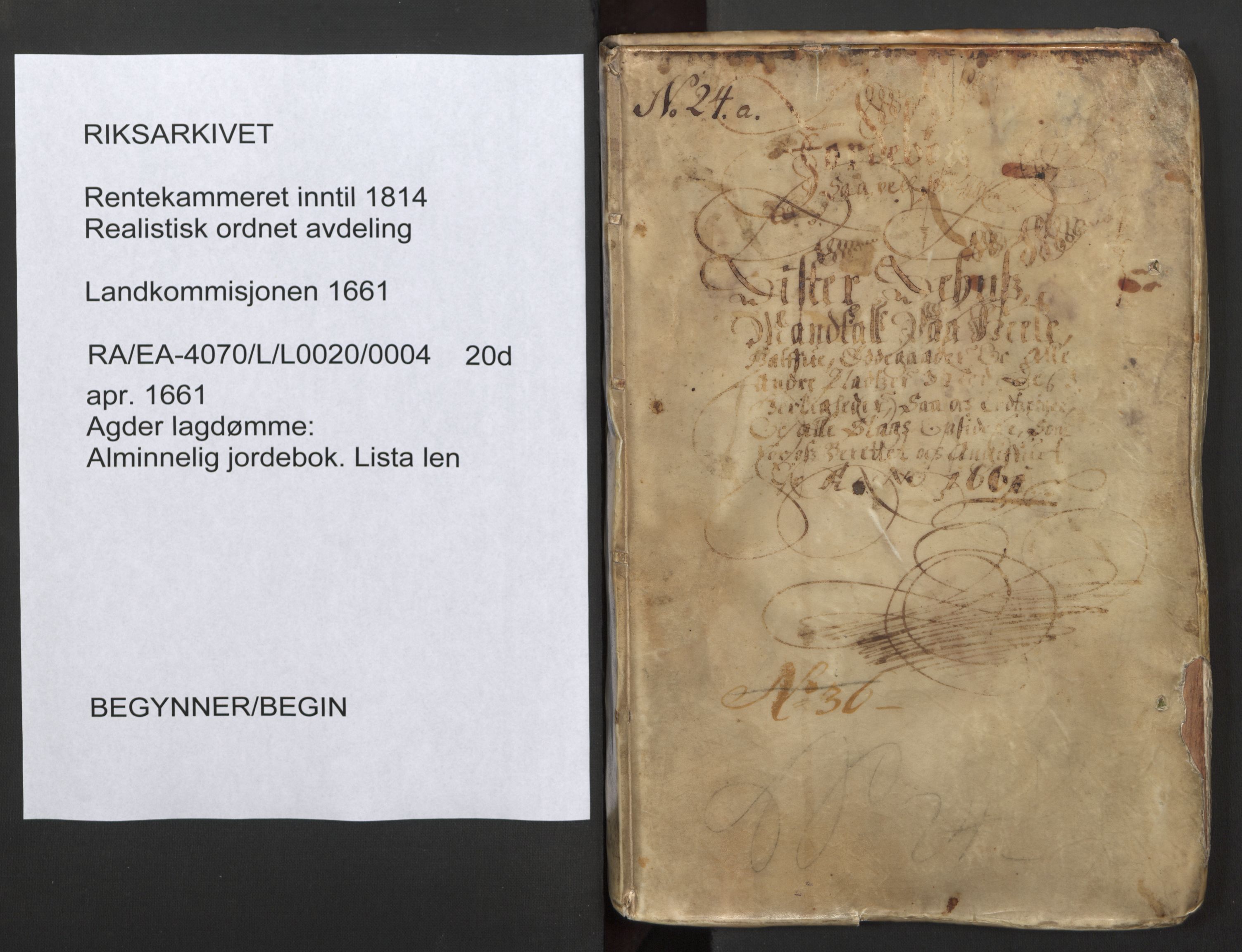 Rentekammeret inntil 1814, Realistisk ordnet avdeling, AV/RA-EA-4070/L/L0020/0004: Agder lagdømme: / Alminnelig jordebok. Lista len, 1661