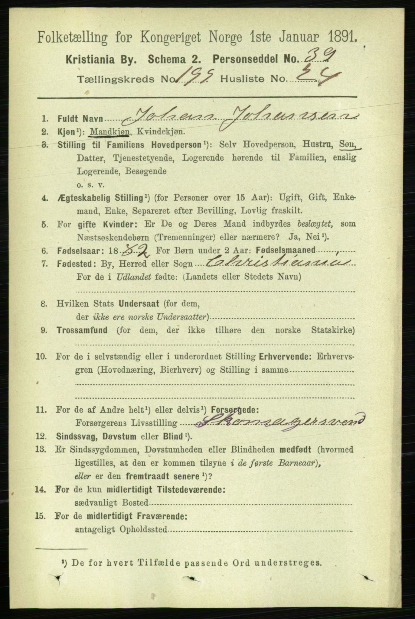 RA, 1891 census for 0301 Kristiania, 1891, p. 120117