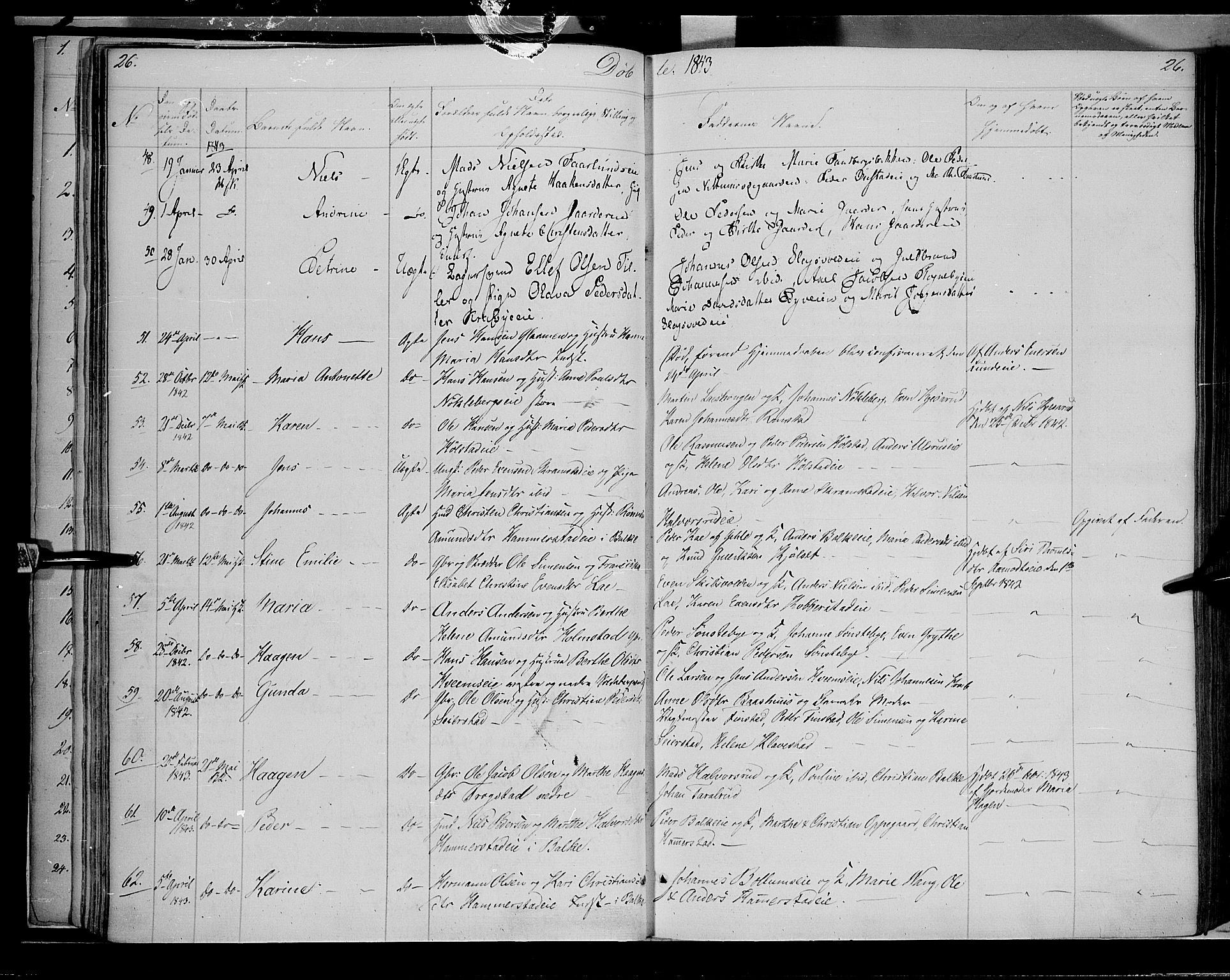 Østre Toten prestekontor, AV/SAH-PREST-104/H/Ha/Haa/L0002: Parish register (official) no. 2, 1840-1847, p. 26