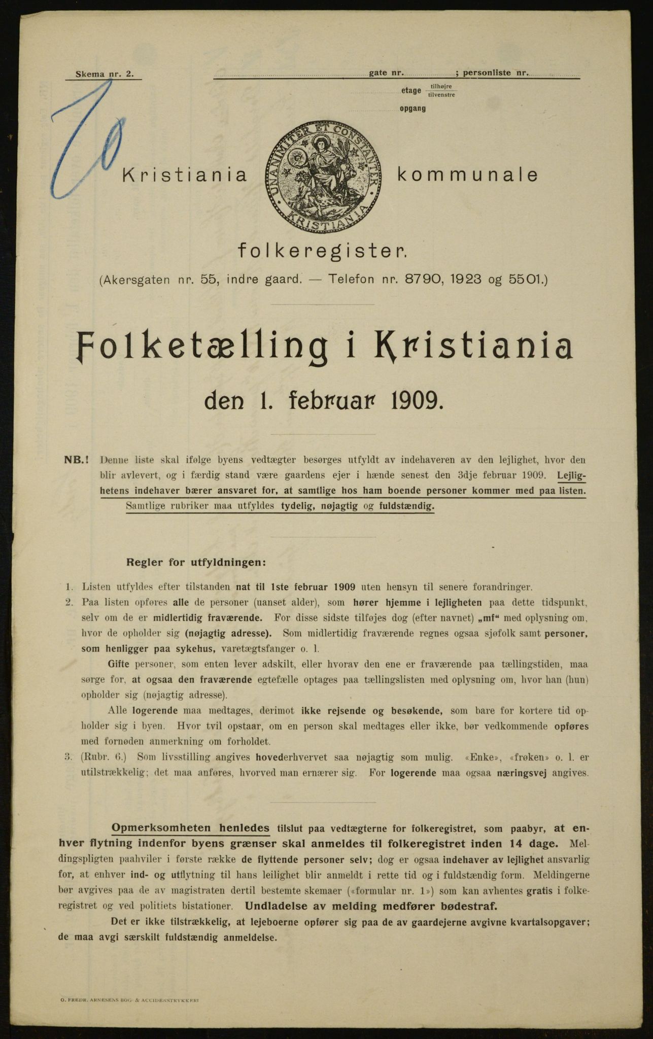 OBA, Municipal Census 1909 for Kristiania, 1909, p. 64639