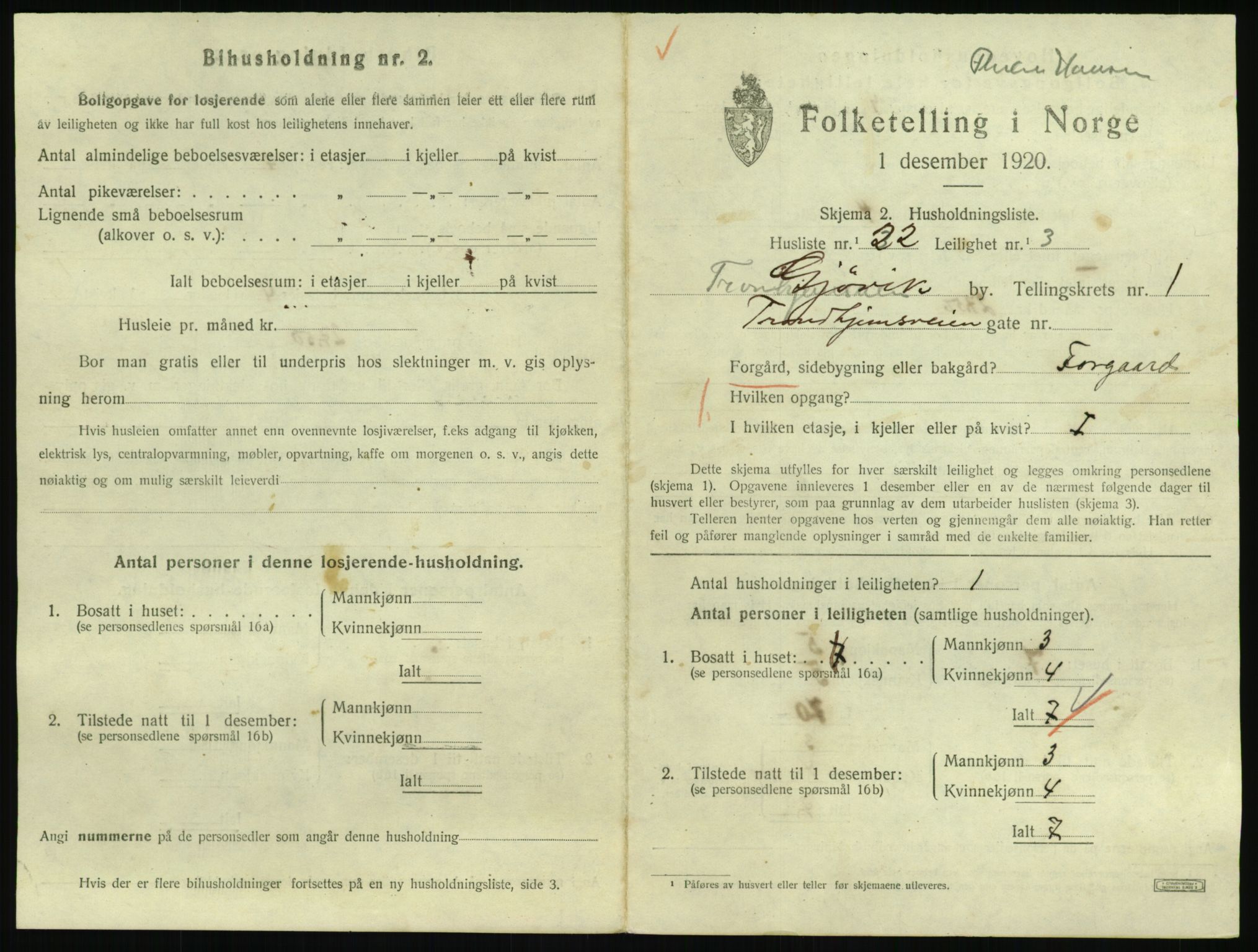 SAH, 1920 census for Gjøvik, 1920, p. 796