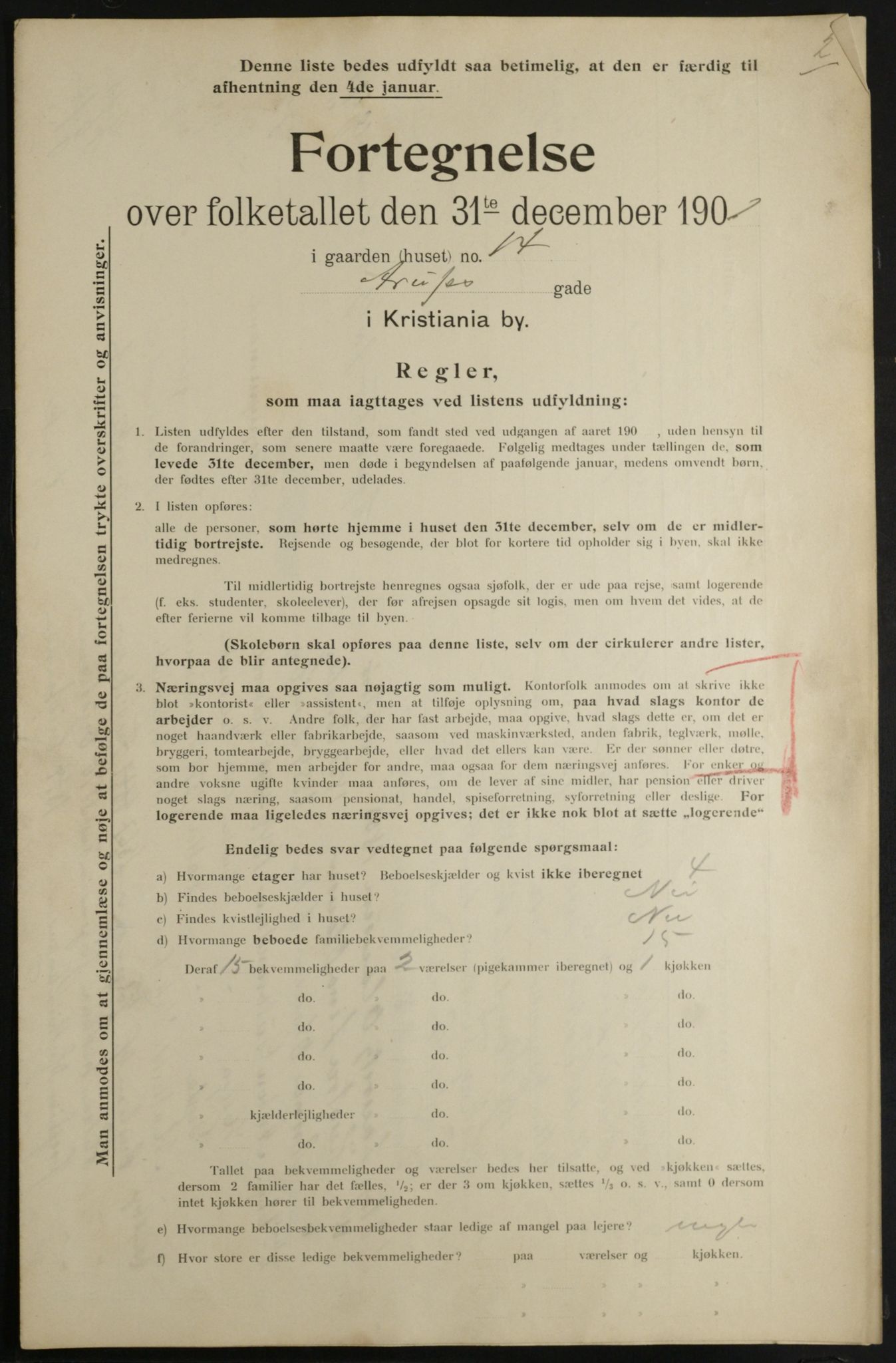 OBA, Municipal Census 1901 for Kristiania, 1901, p. 452