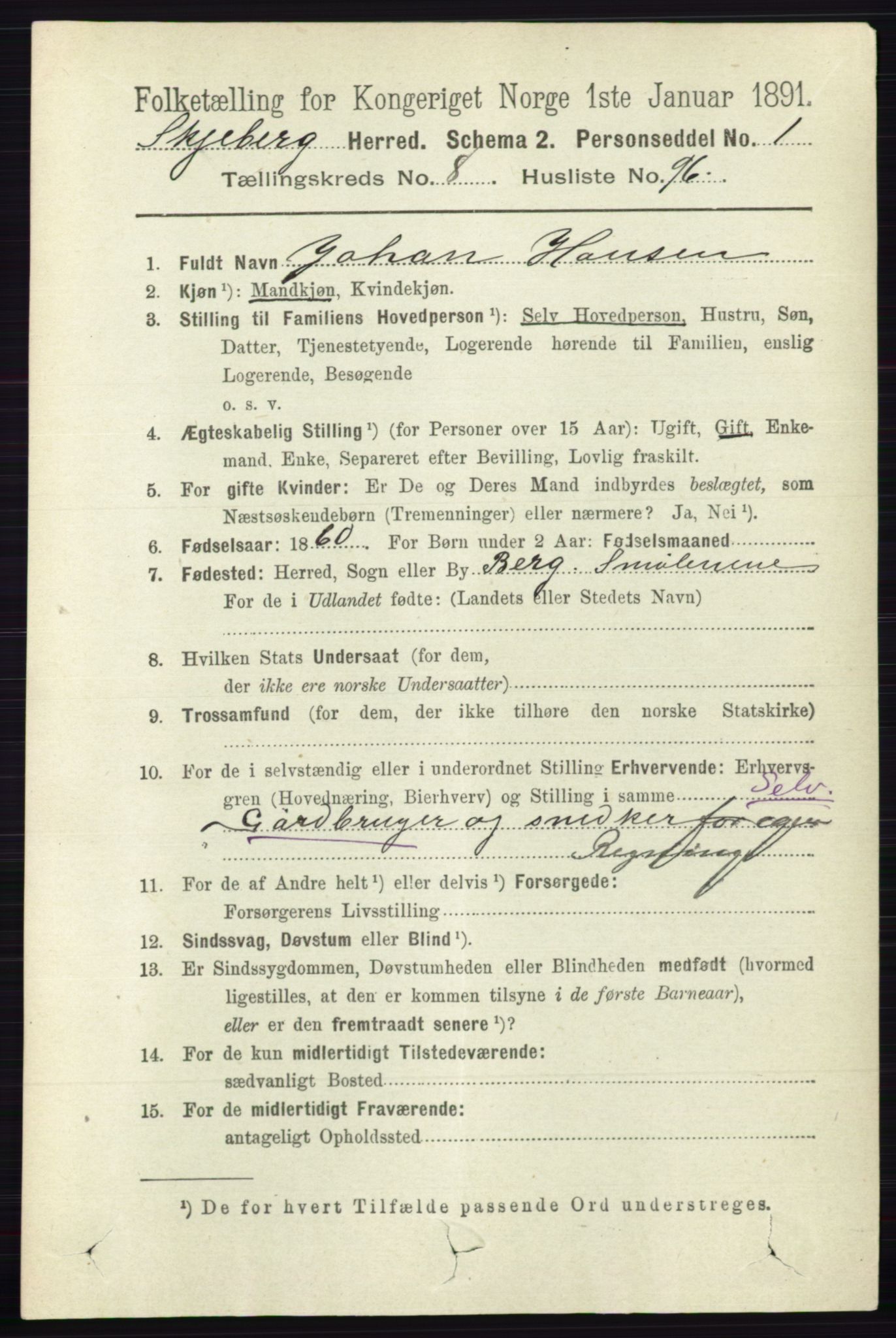 RA, 1891 census for 0115 Skjeberg, 1891, p. 4571