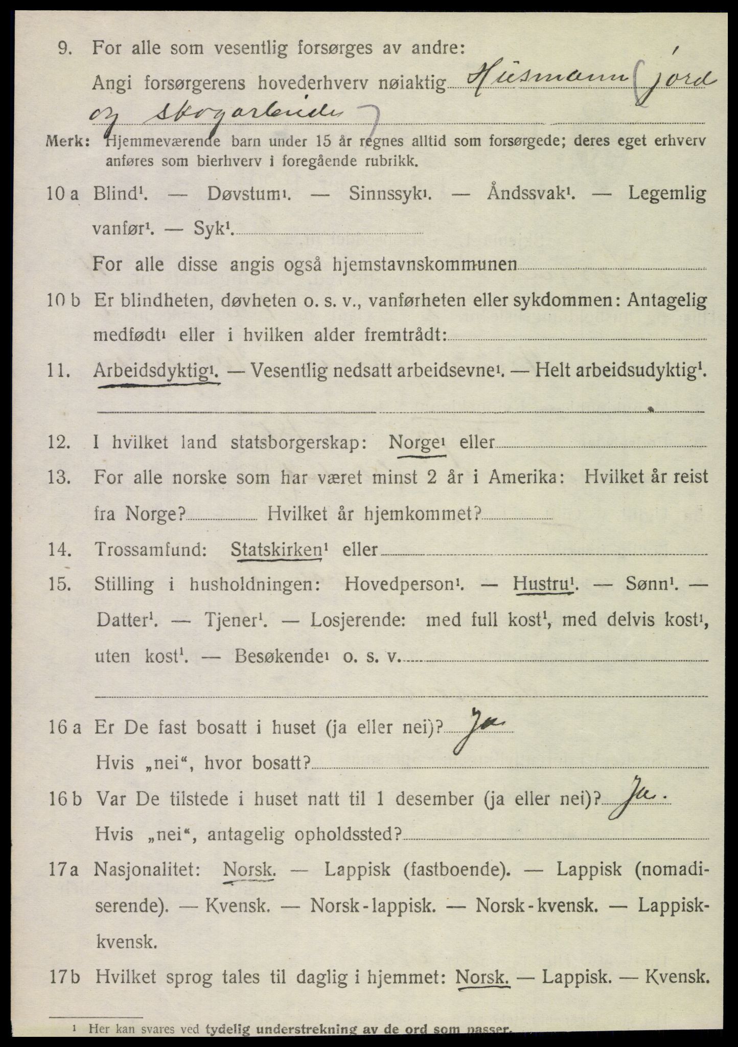 SAT, 1920 census for Korgen, 1920, p. 1755