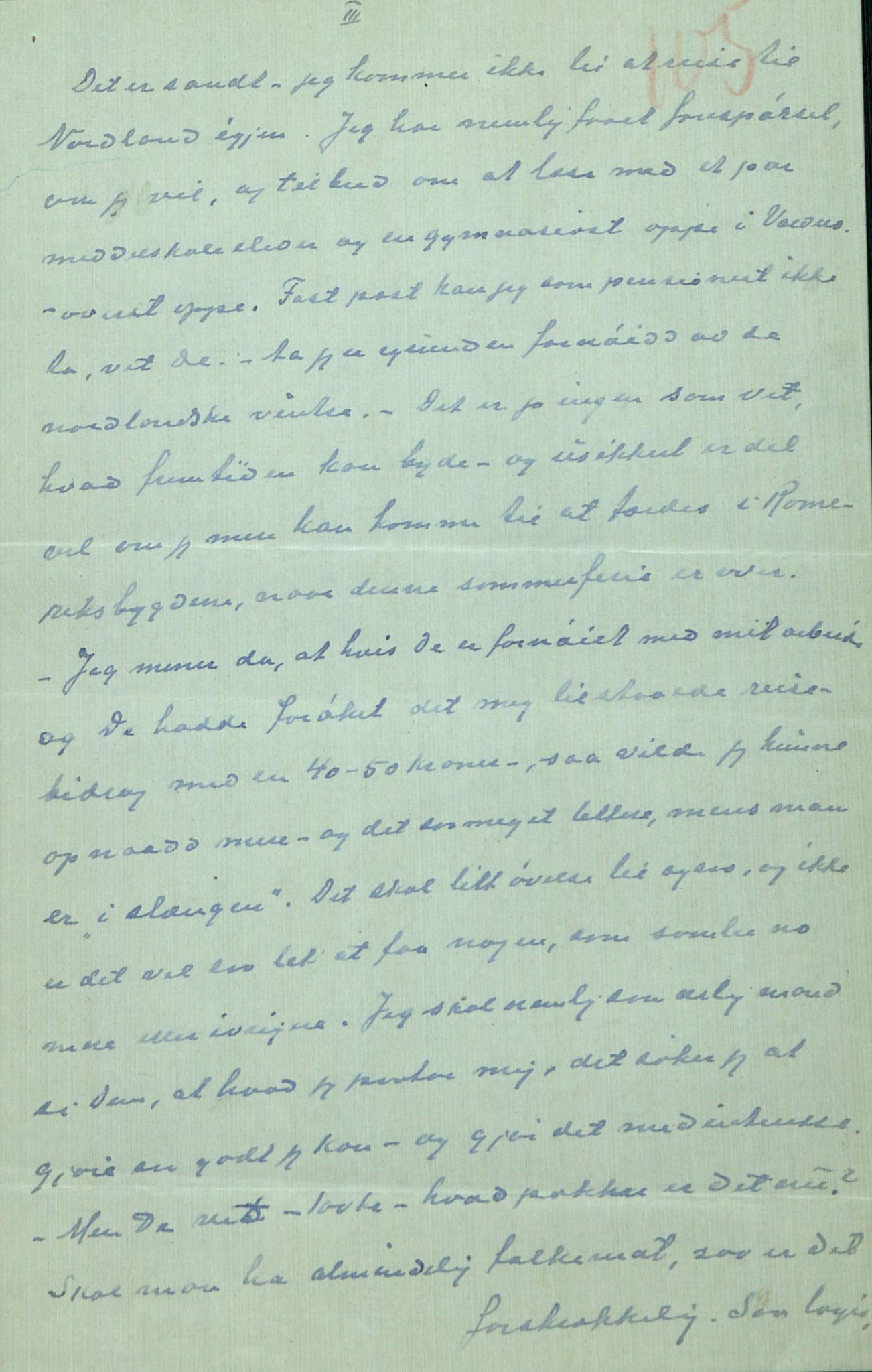 Rikard Berge, TEMU/TGM-A-1003/F/L0014/0040: 471-512 / 510 Brev til Berge frå Hankenæs + oppskrifter som H. kallar for sine, 1915-1917, p. 105