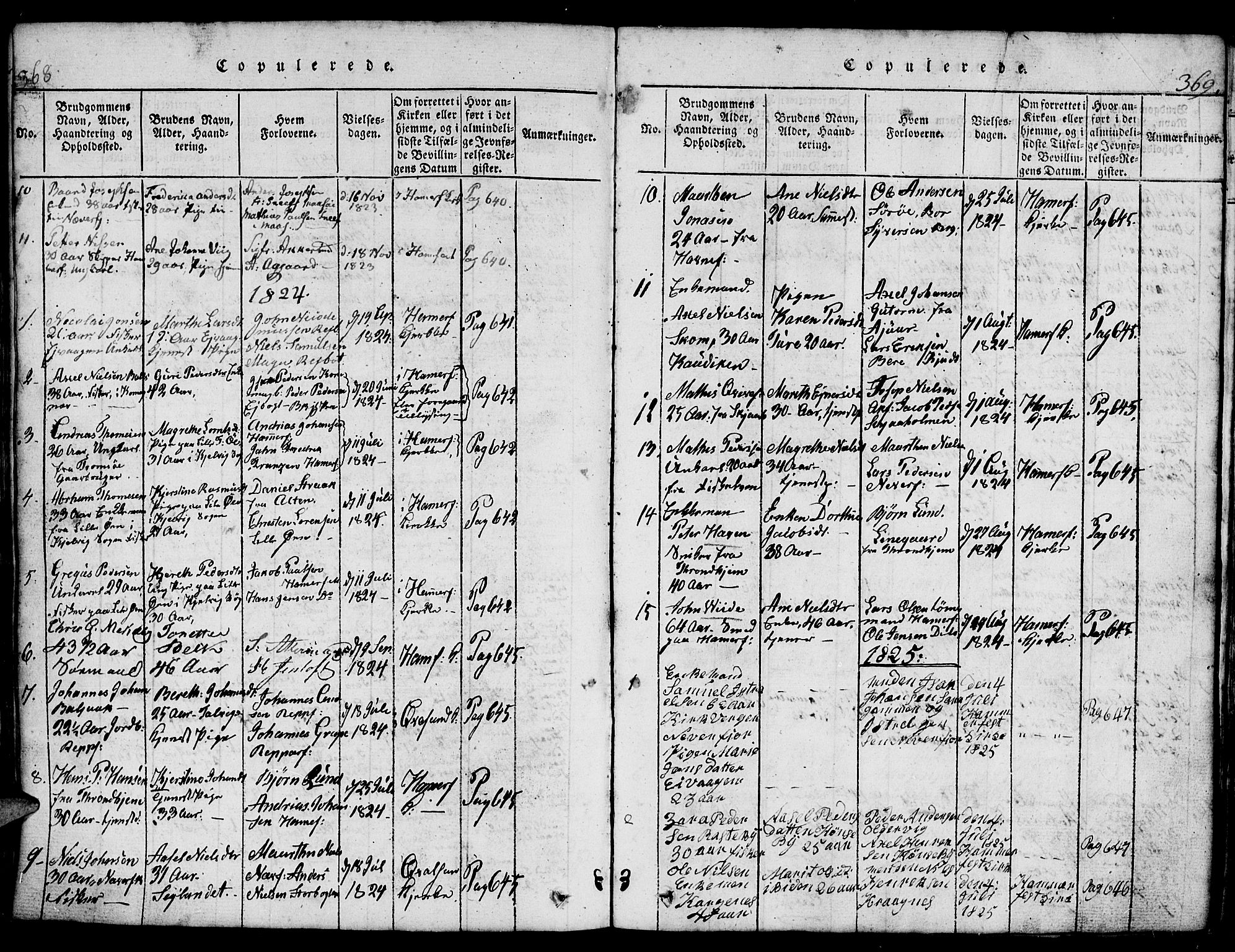 Hammerfest sokneprestkontor, AV/SATØ-S-1347/H/Hb/L0001.klokk: Parish register (copy) no. 1, 1822-1850, p. 368-369